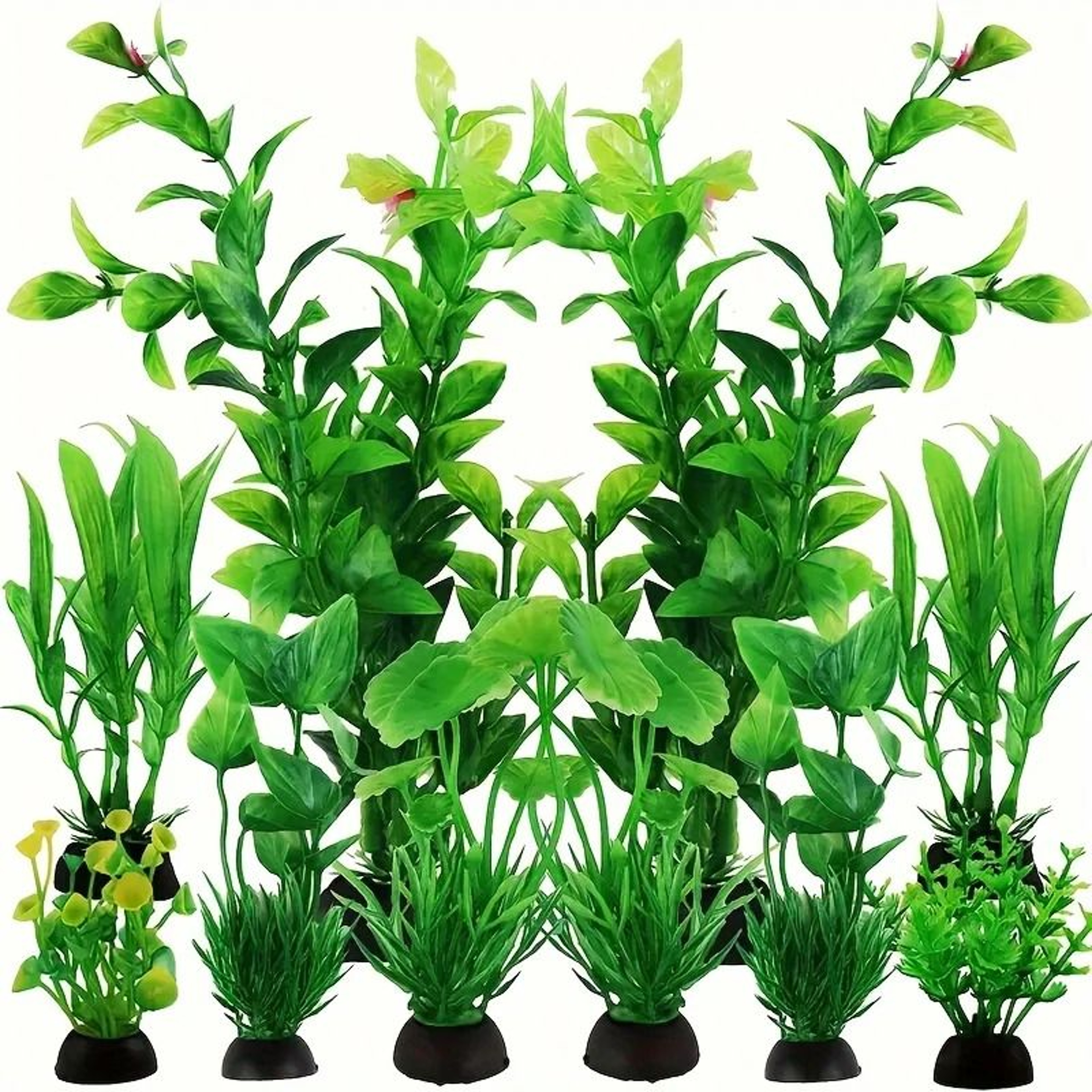 10 Piece Vibrant Green Artificial Water Grass Plastic Plant Set For Fish Tank Decor 0