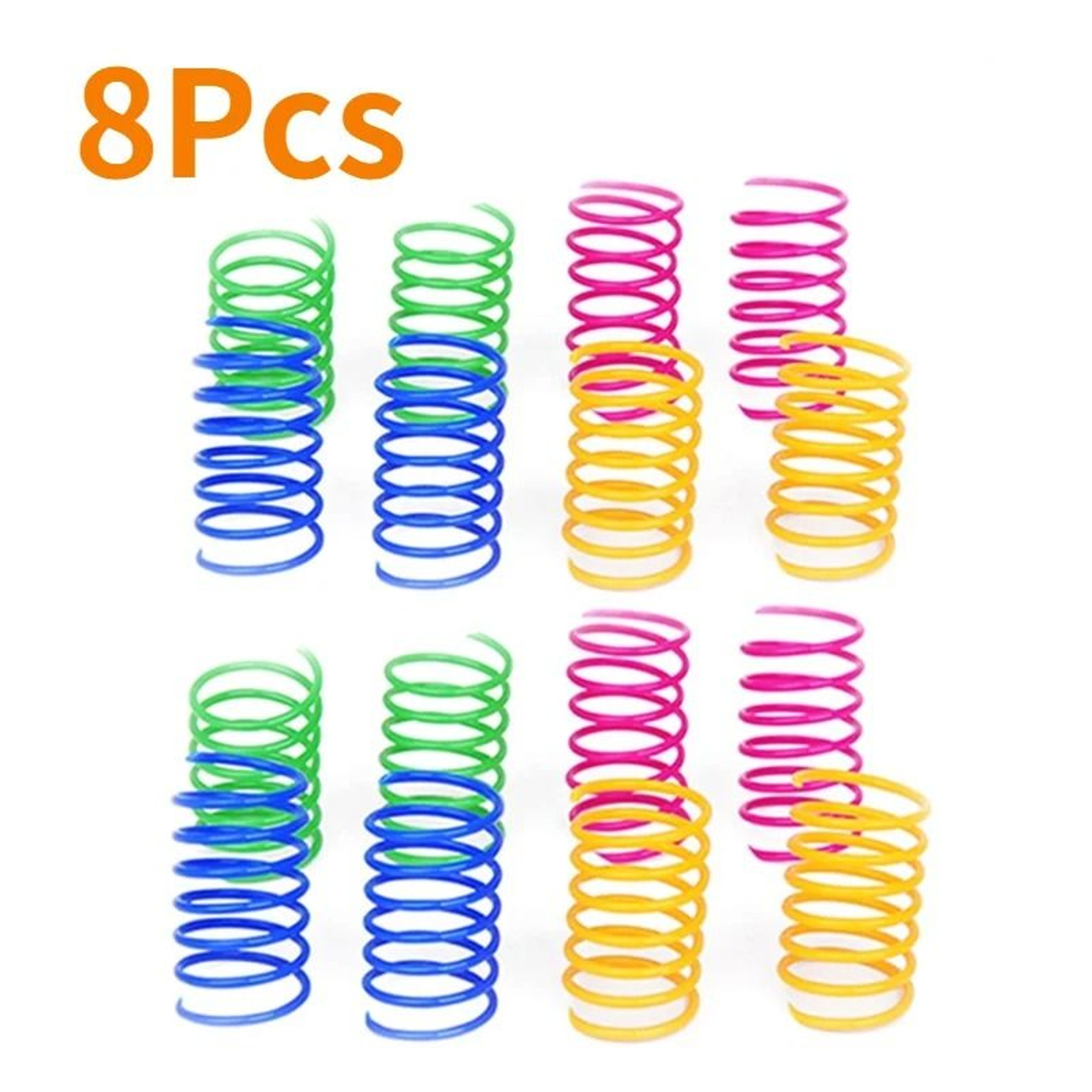 Plastic Colorful Spring Coil Spiral Toys Interactive Bounce Chase Play For Cats 8