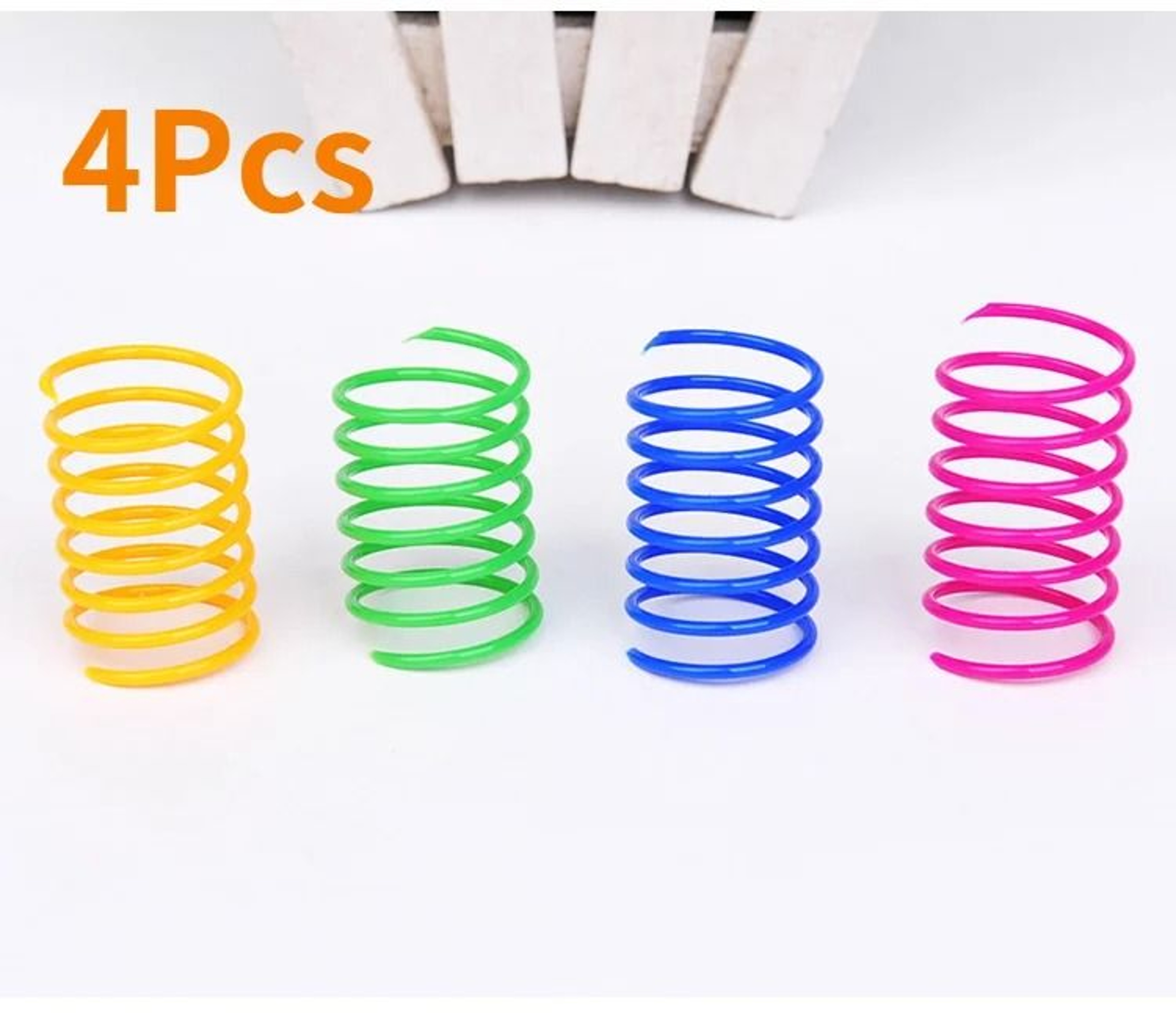 Plastic Colorful Spring Coil Spiral Toys Interactive Bounce Chase Play For Cats 6