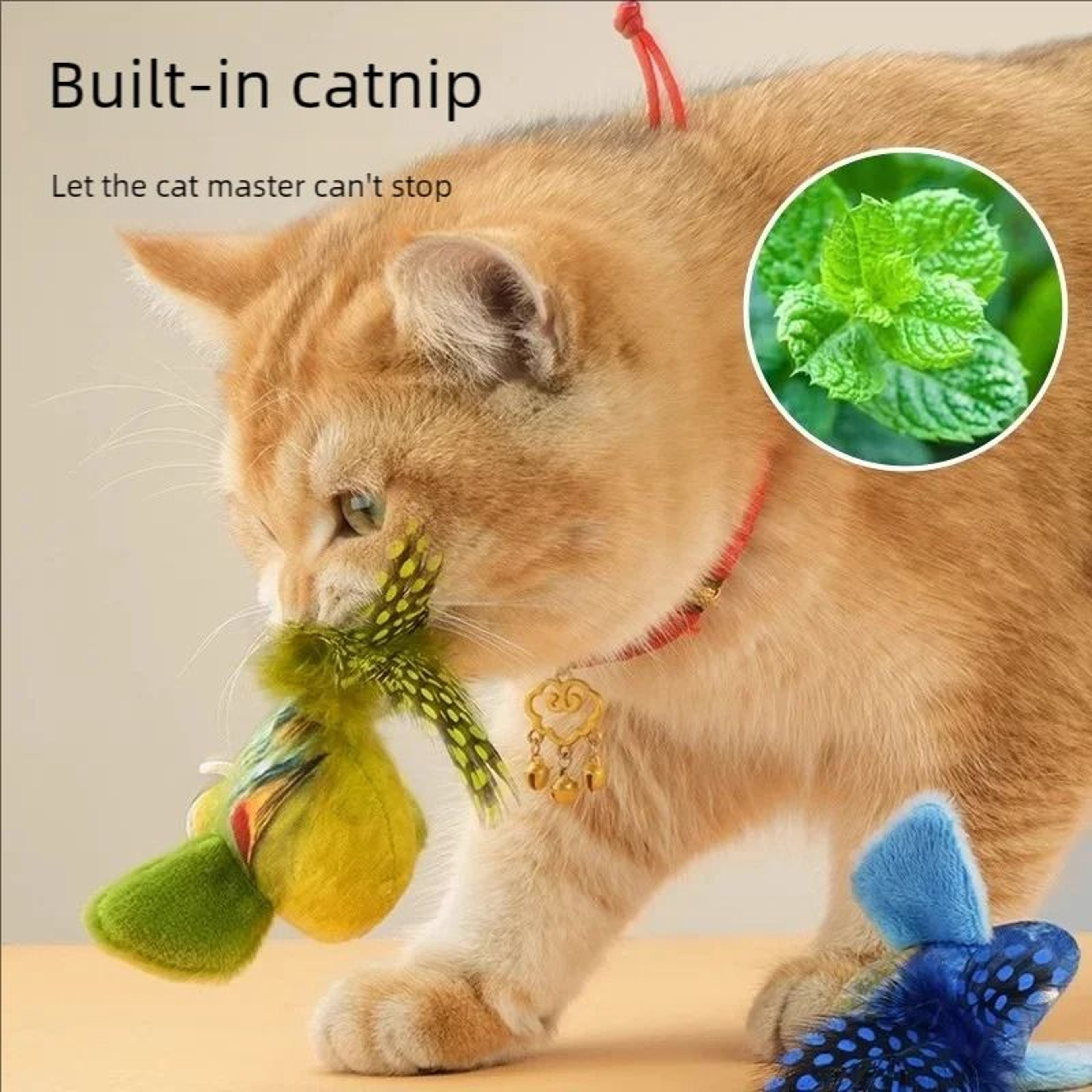 Interactive Simulation Sounding Bird Plush Cat Toy Electric Chirping Chew Bite Toy 2