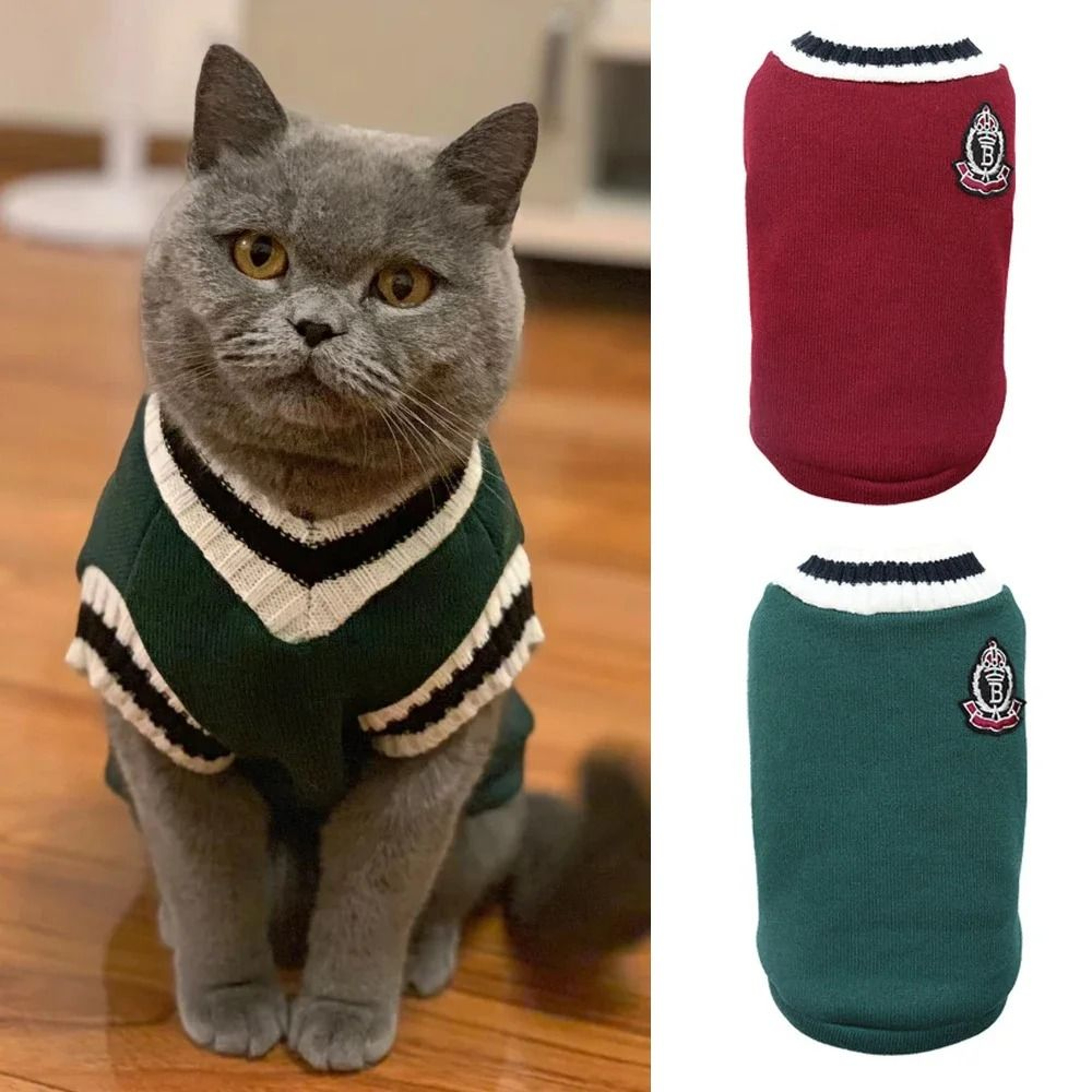 Autumn Winter Solid Pet Sweater Vest Warm Pullover Jacket For Small Dogs Cats 0