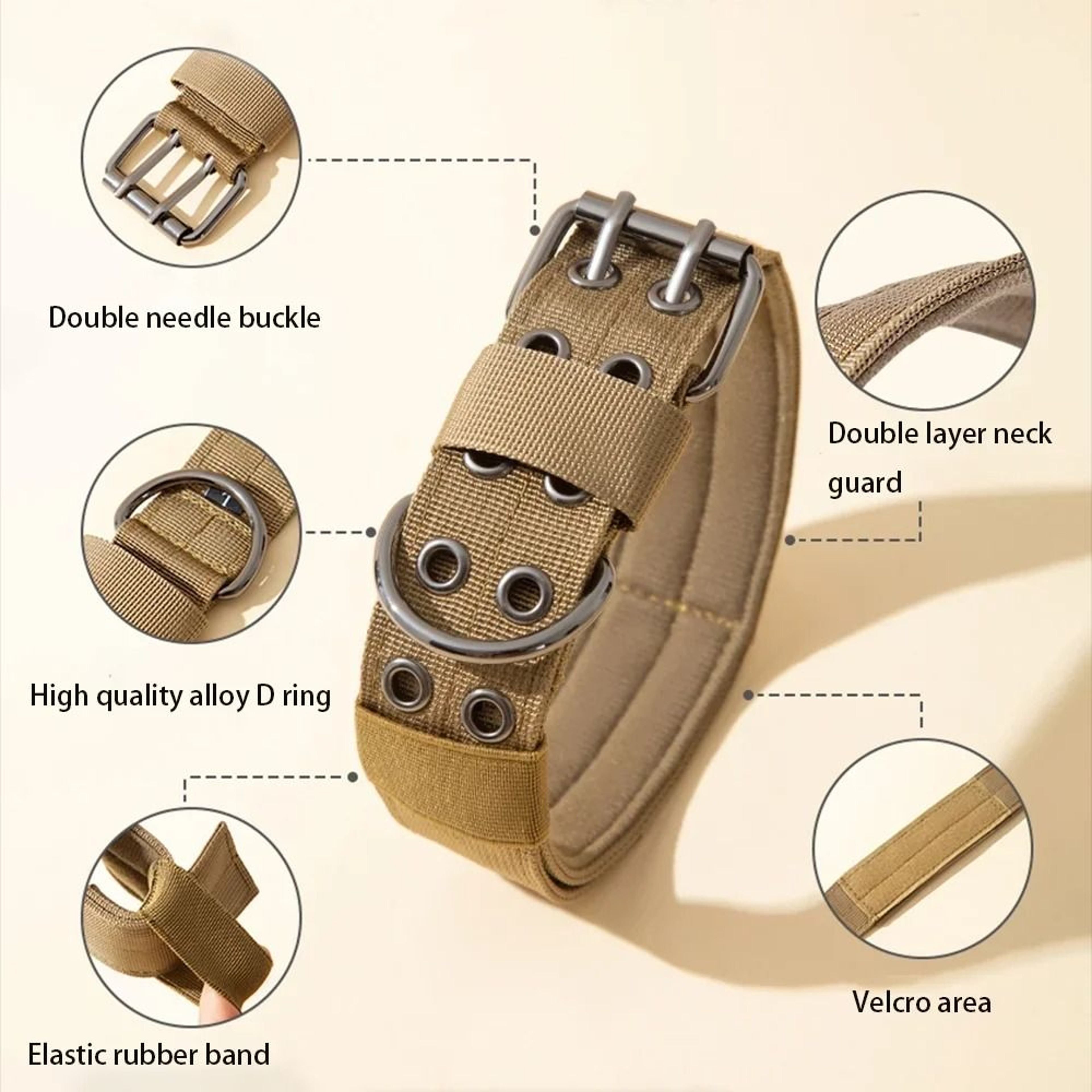 Outdoor Tactical Military Dog Collar HeavyDuty Metal Buckle Adjustable Training Collar 1