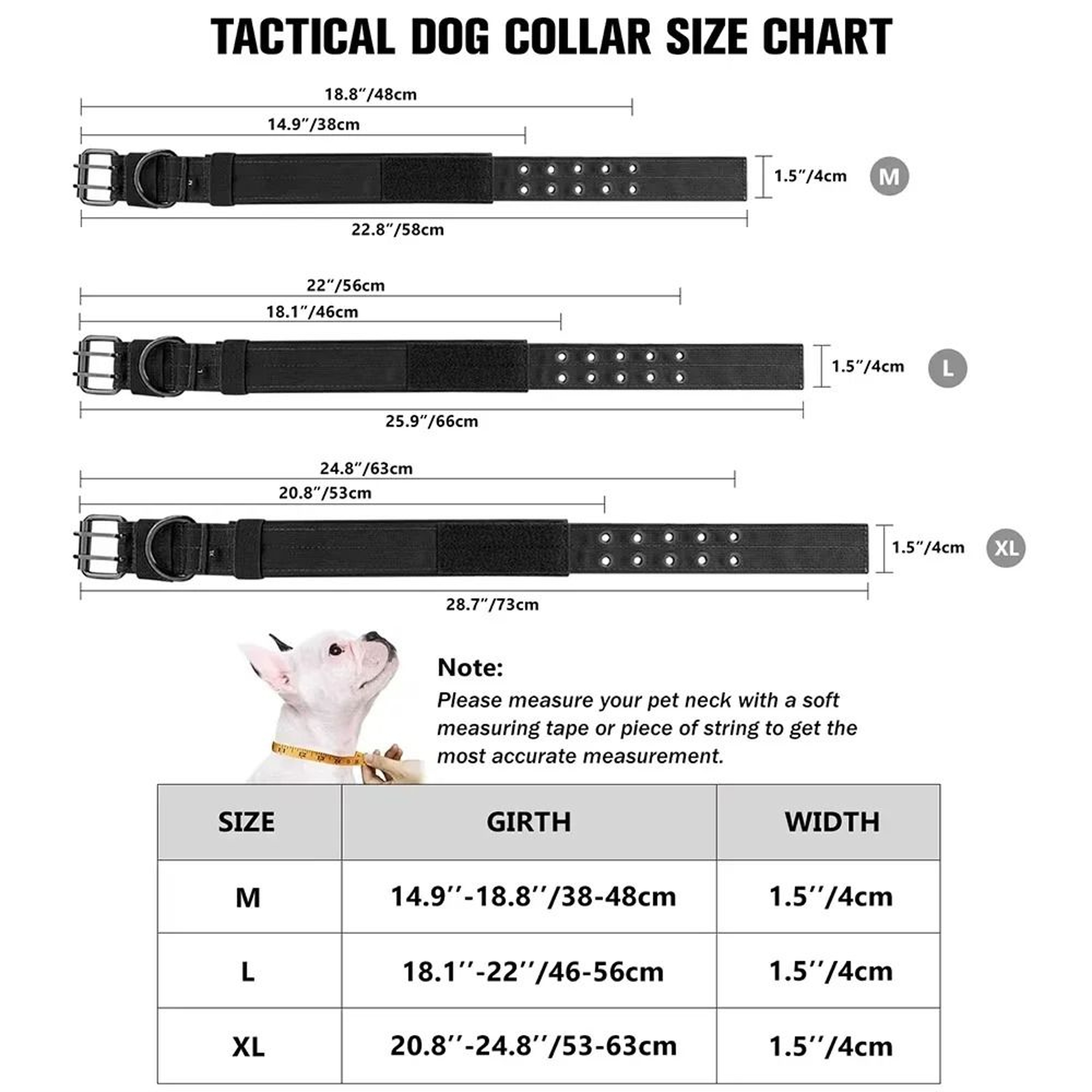 Outdoor Tactical Military Dog Collar HeavyDuty Metal Buckle Adjustable Training Collar 4