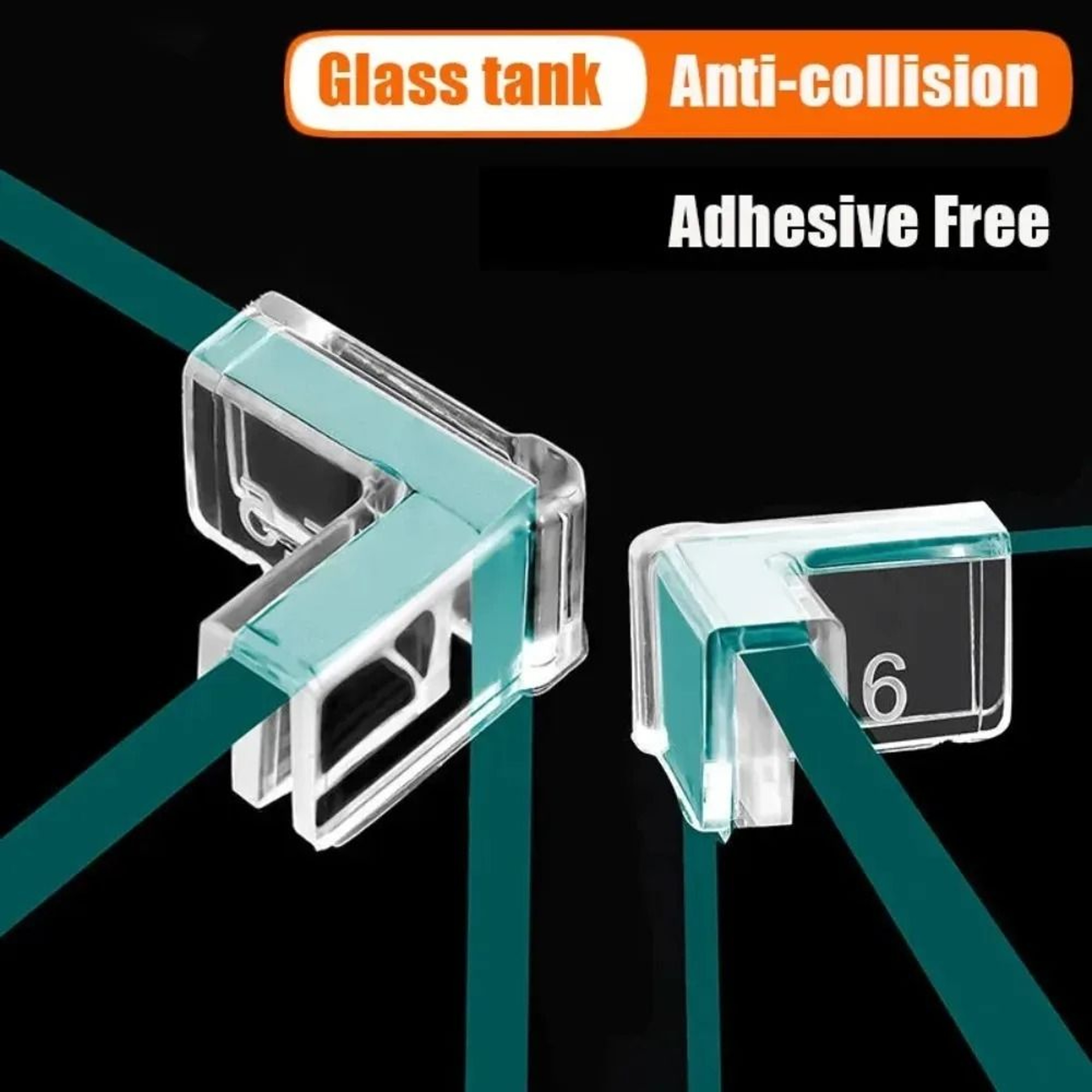 4Piece Plastic Aquarium Corner Protectors AntiCollision Guard Cover Set 4