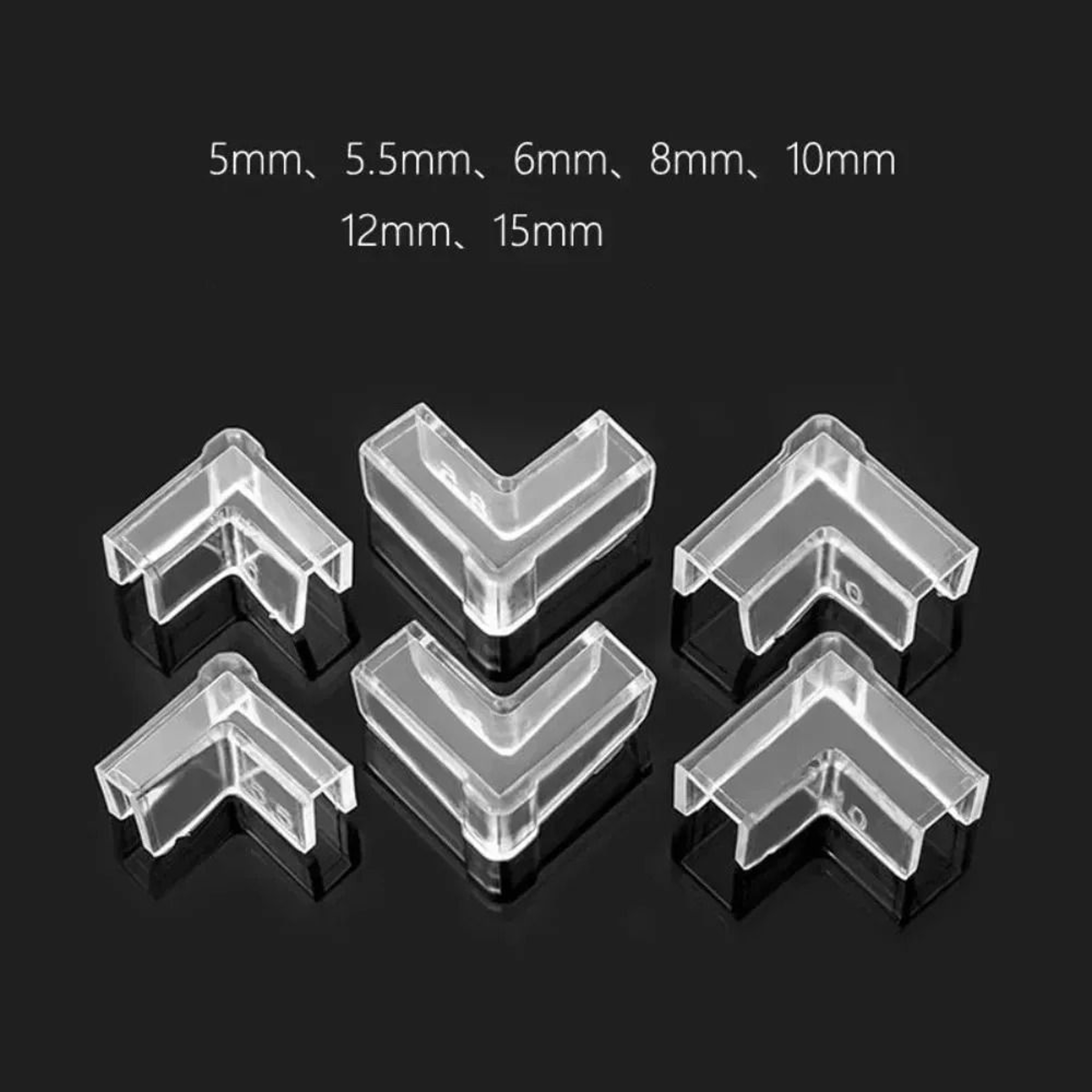 4Piece Plastic Aquarium Corner Protectors AntiCollision Guard Cover Set 3