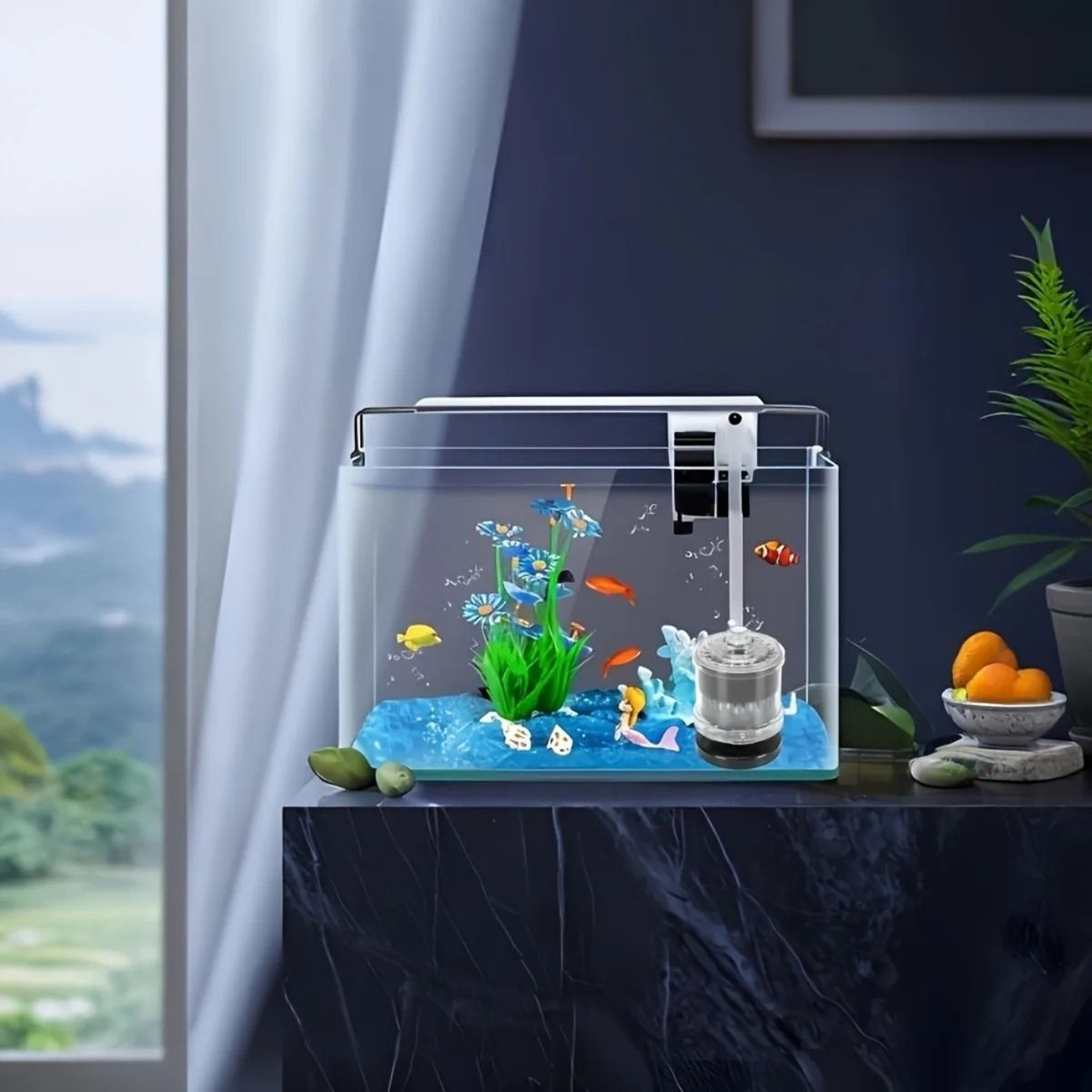 Compact SelfCleaning Fish Tank Filter Silent Pump With BioOxygenation For Nano Aquariums 3