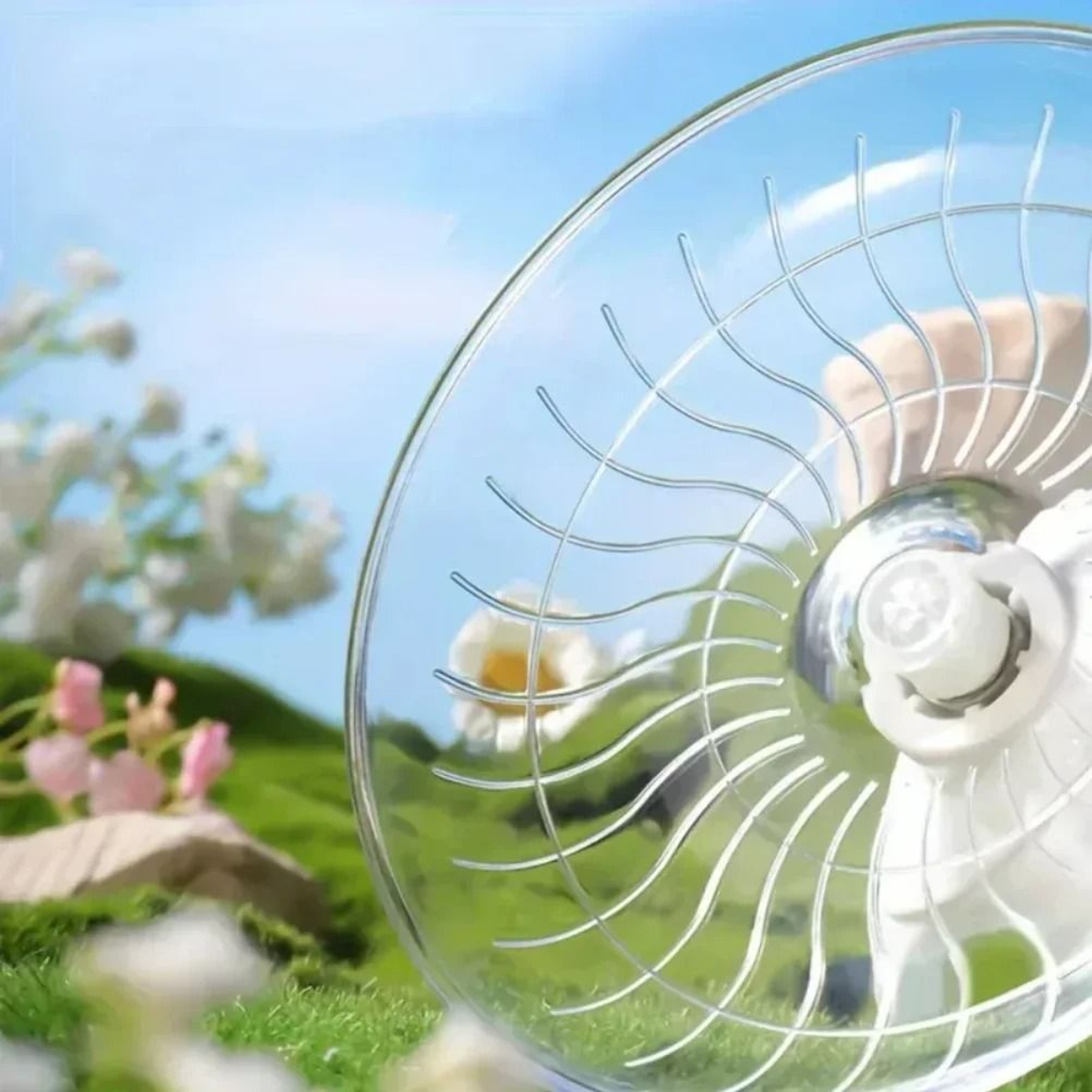 Small Pet Hamster Running Disc Silent Transparent Rotatory Jogging Wheel Toy 2