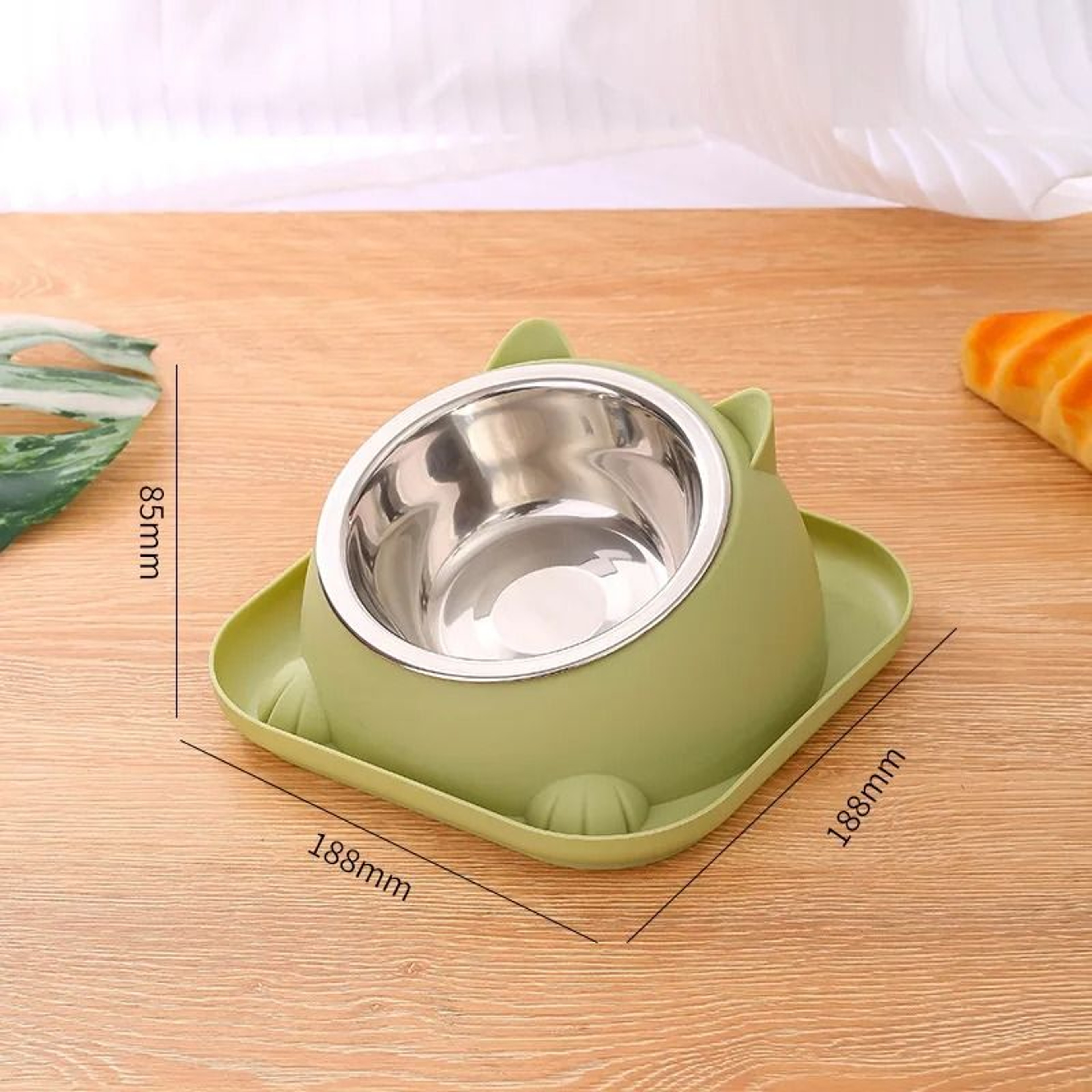 Stainless Steel AntiTipping Pet Bowl Fun Shaped AntiAnt Water Moat Base For Cats  Dogs 6