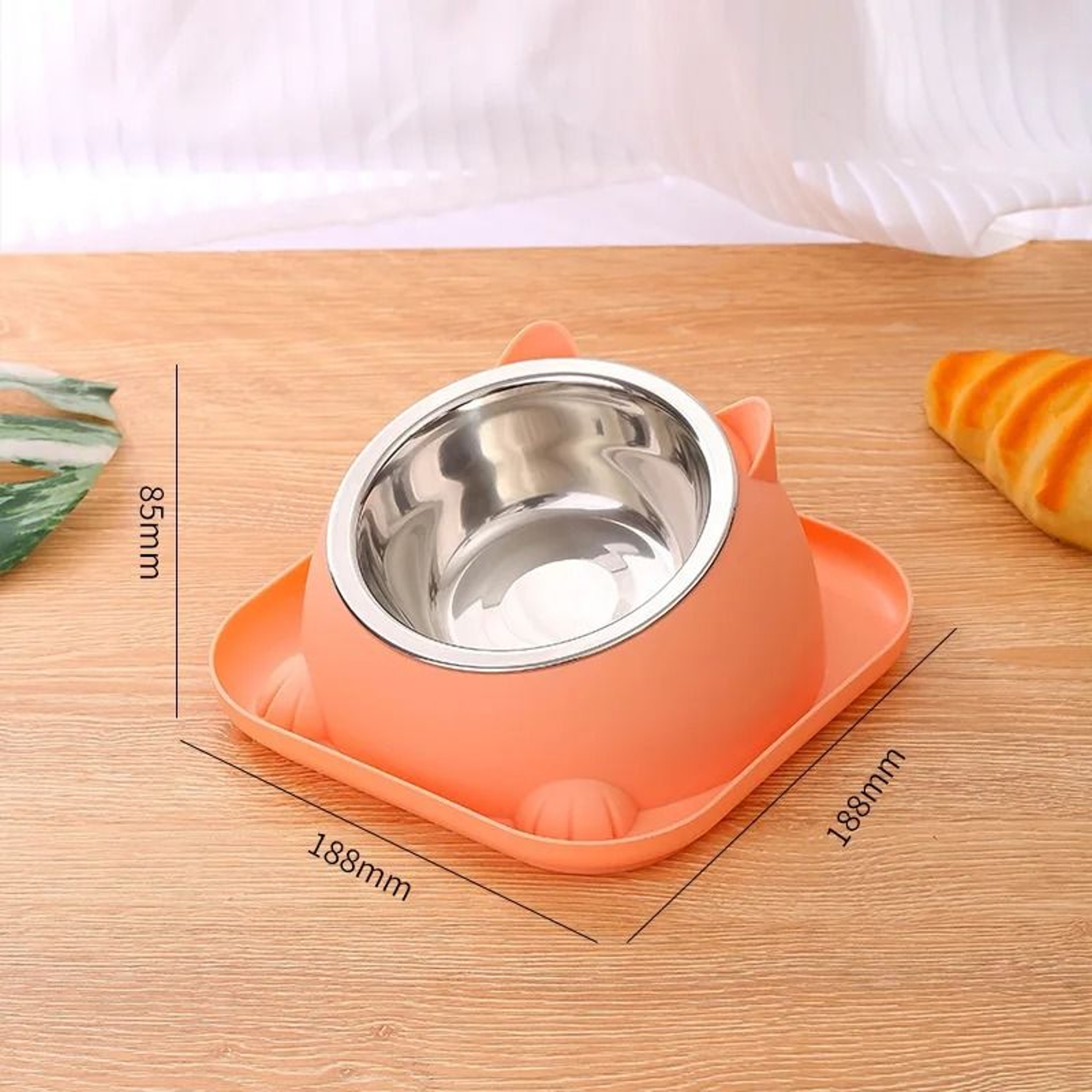 Stainless Steel AntiTipping Pet Bowl Fun Shaped AntiAnt Water Moat Base For Cats  Dogs 9