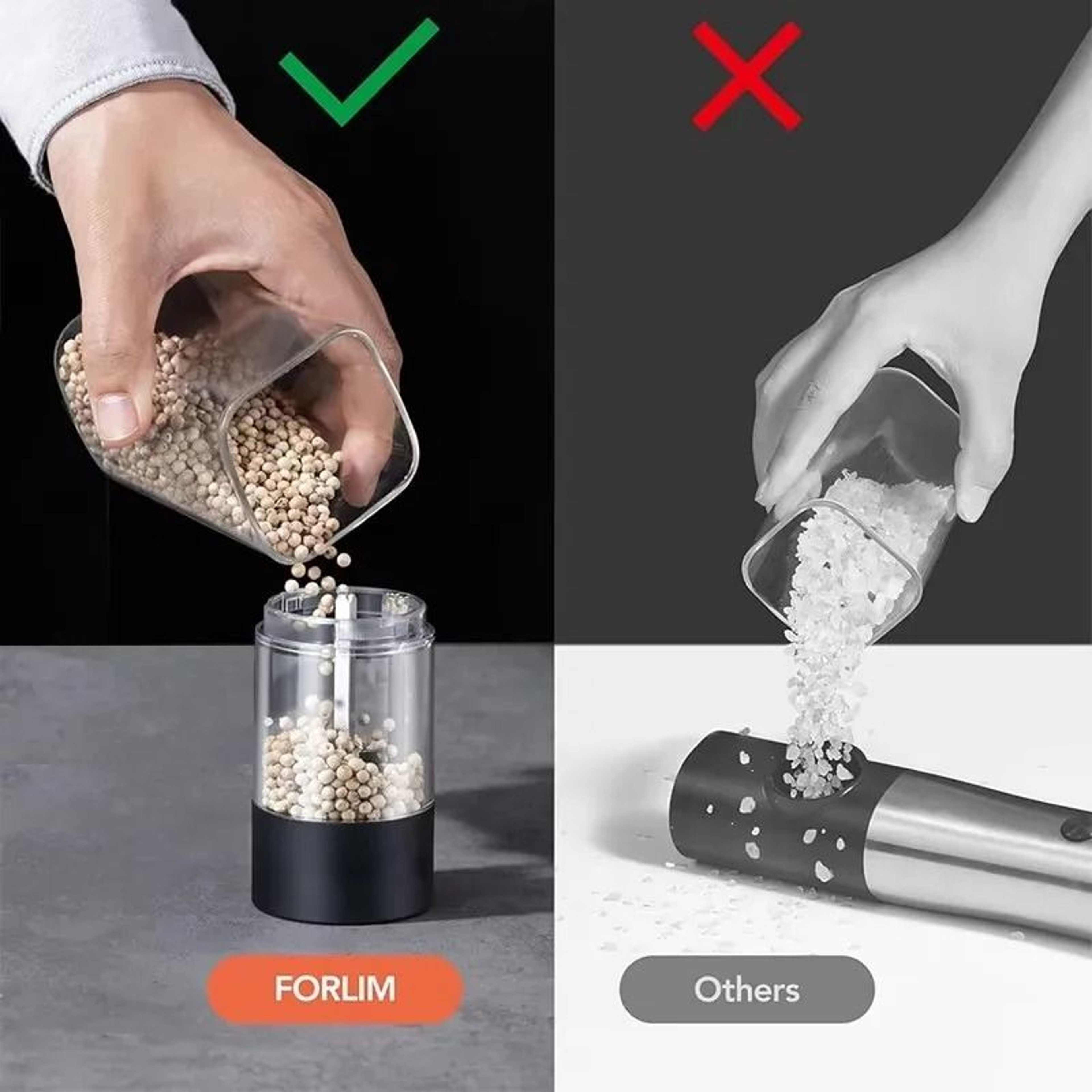 Automatic Electric Spice Mill Set Cordless Salt And Pepper Grinder With LED Light 4