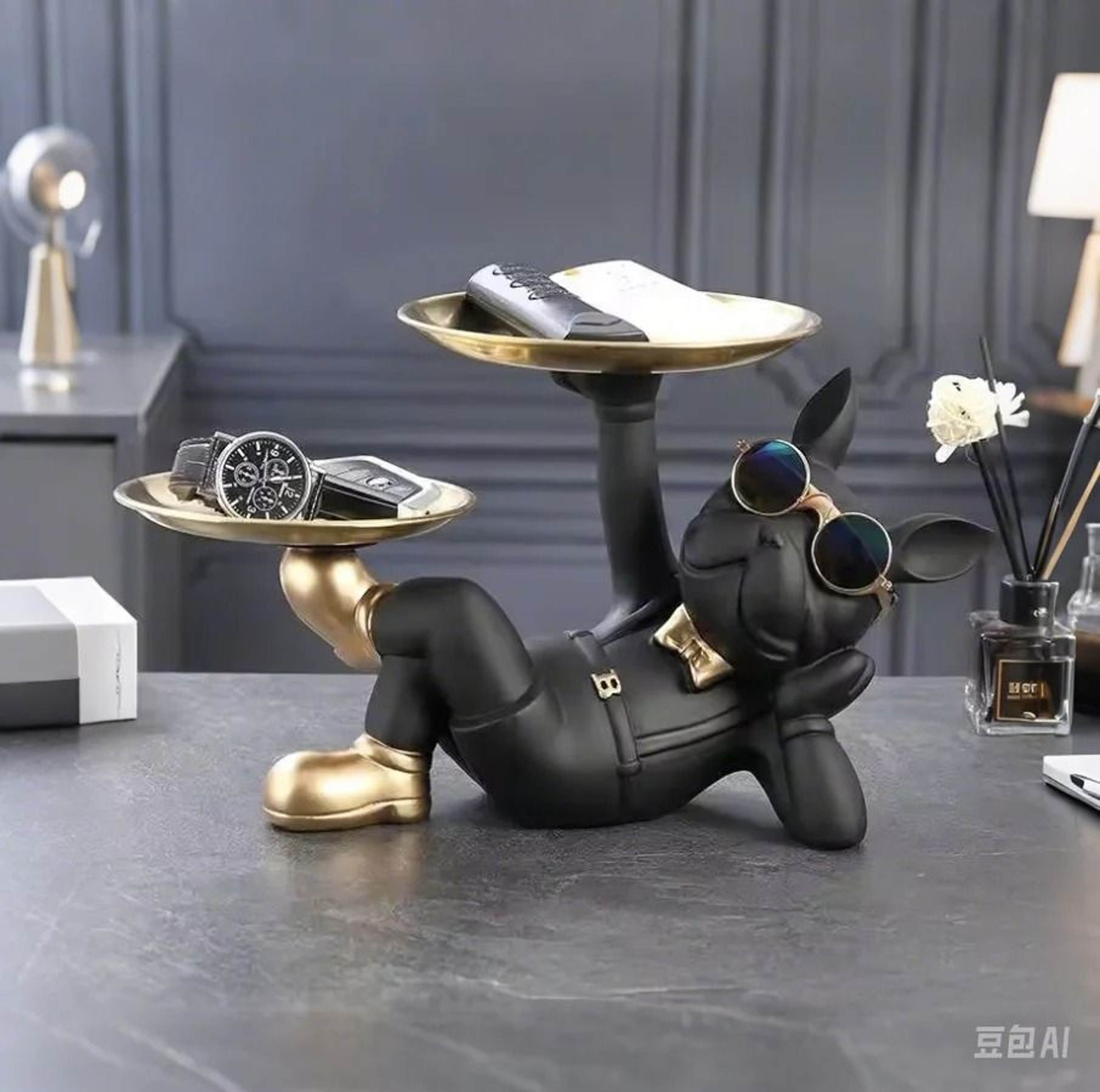 Decorative Cartoon Figurine Key Storage Tray  Tabletop Snack Organizer 3