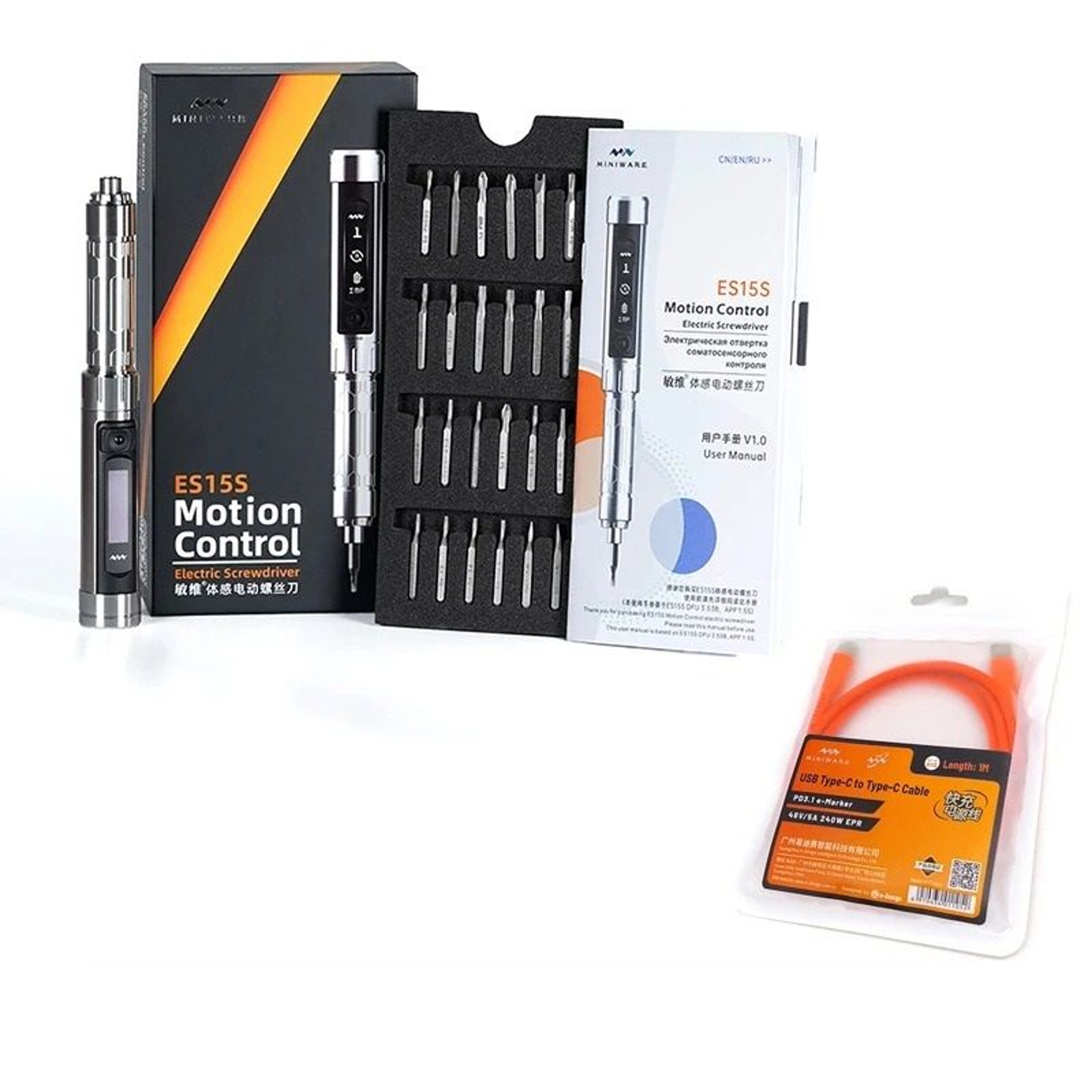 Precision Motion Control Electric Screwdriver ES15S With 24 S2 Steel Bits And LED Lights 6