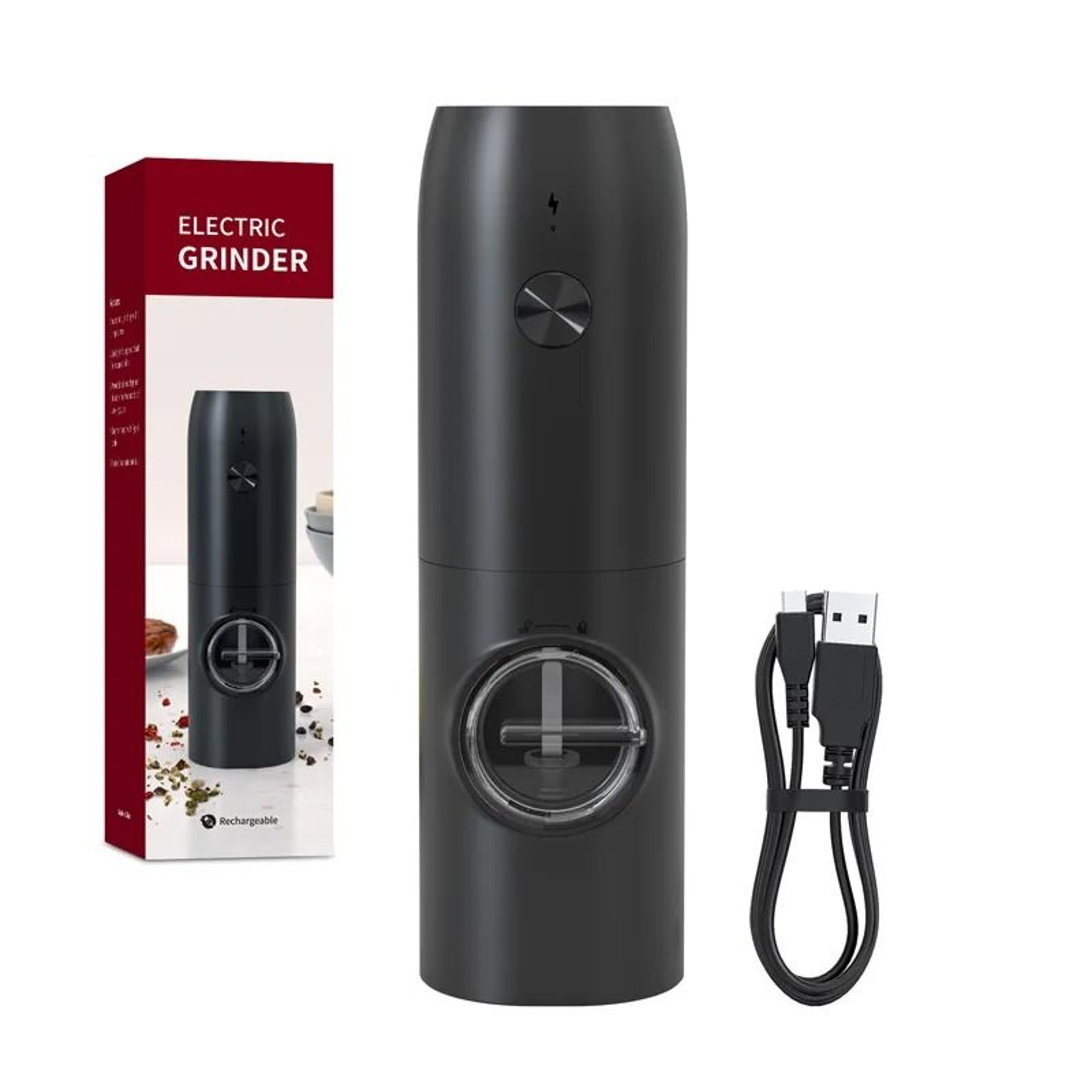 Gravity Sensing Automatic Pepper And Salt Grinder Set With LED Light  Adjustable Coarseness 1
