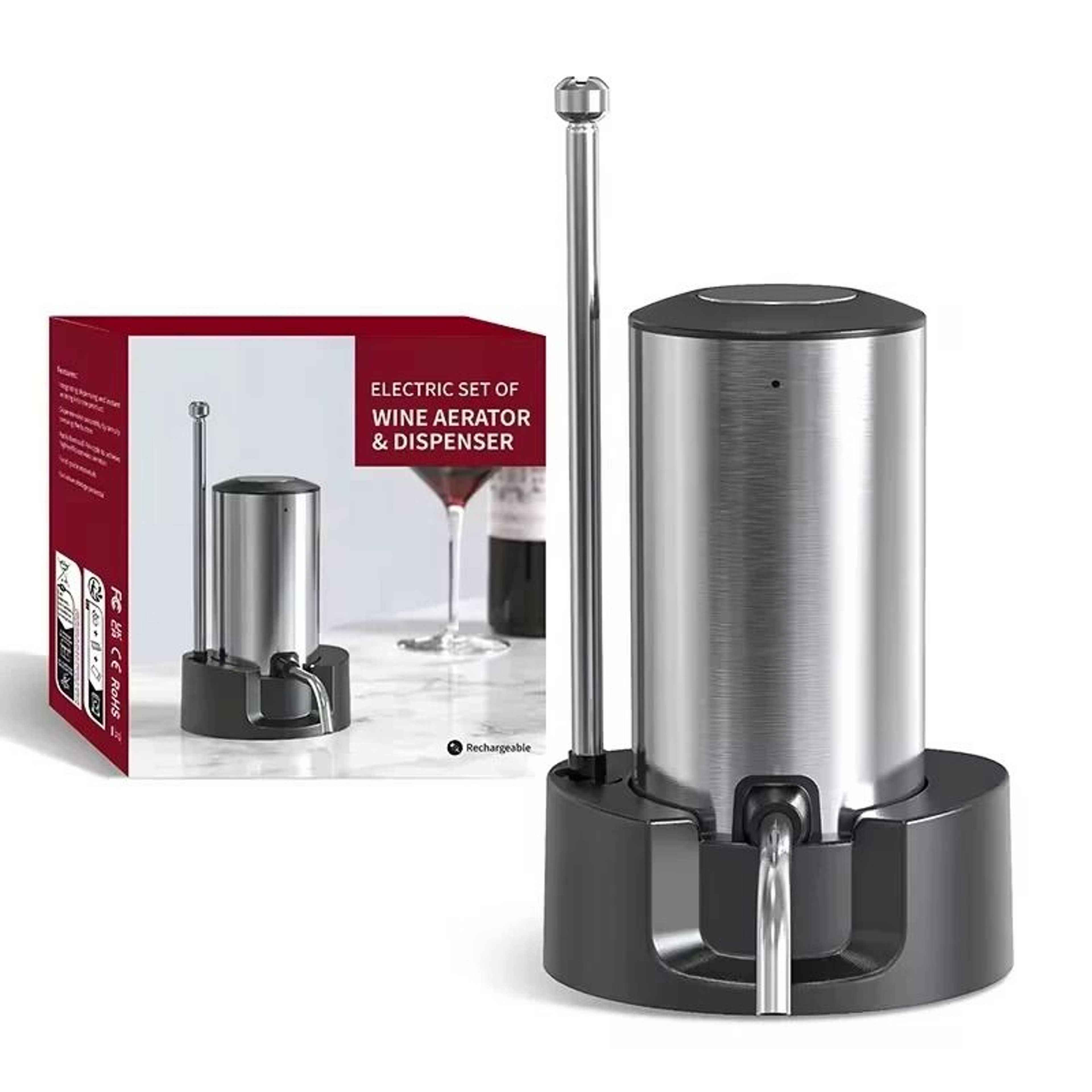 Automatic Electric Wine Aerator And Dispenser Set With USB Type C Rechargeable Battery 6