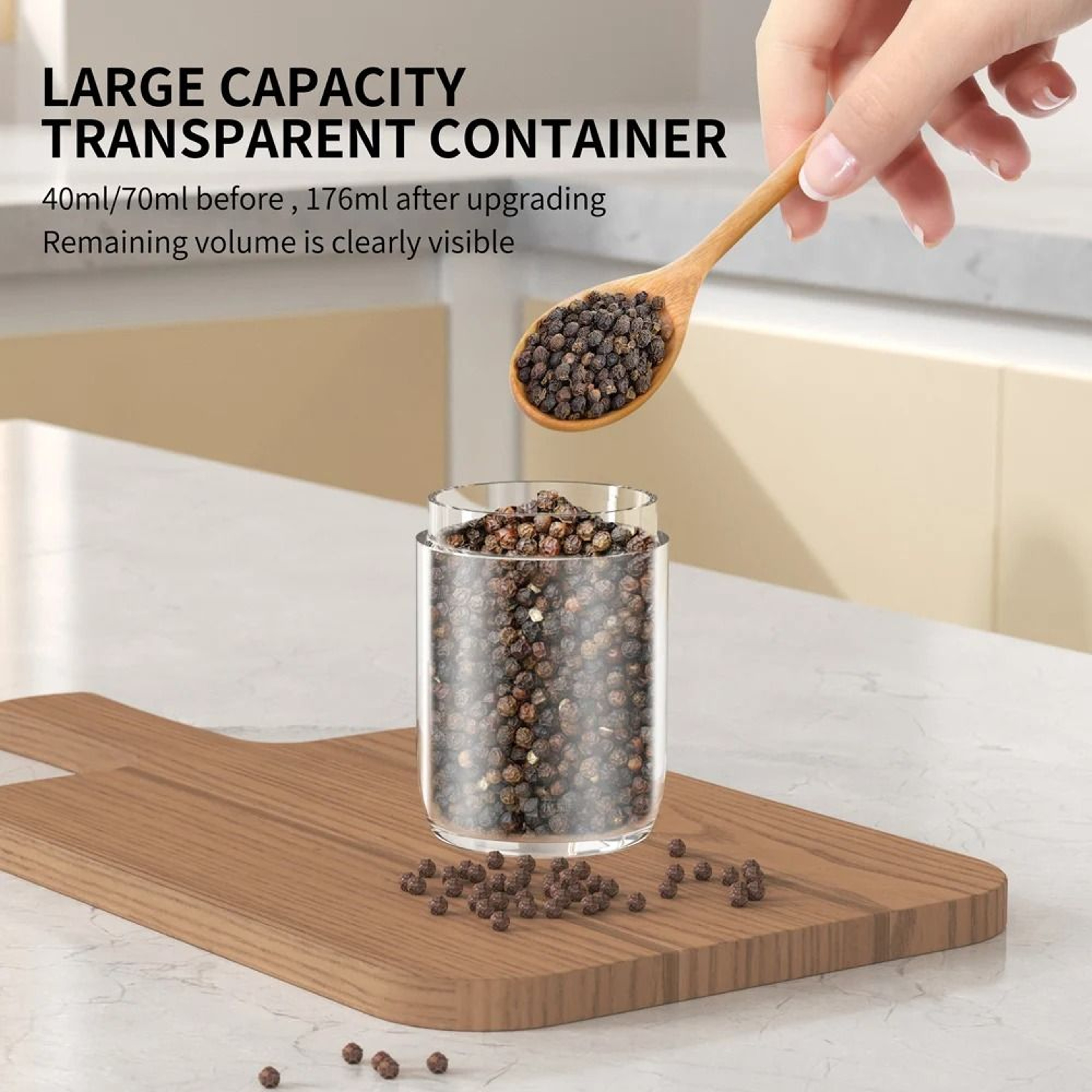 Cordless Single Touch Spice Mill Set With LED Light And Adjustable Coarseness 3