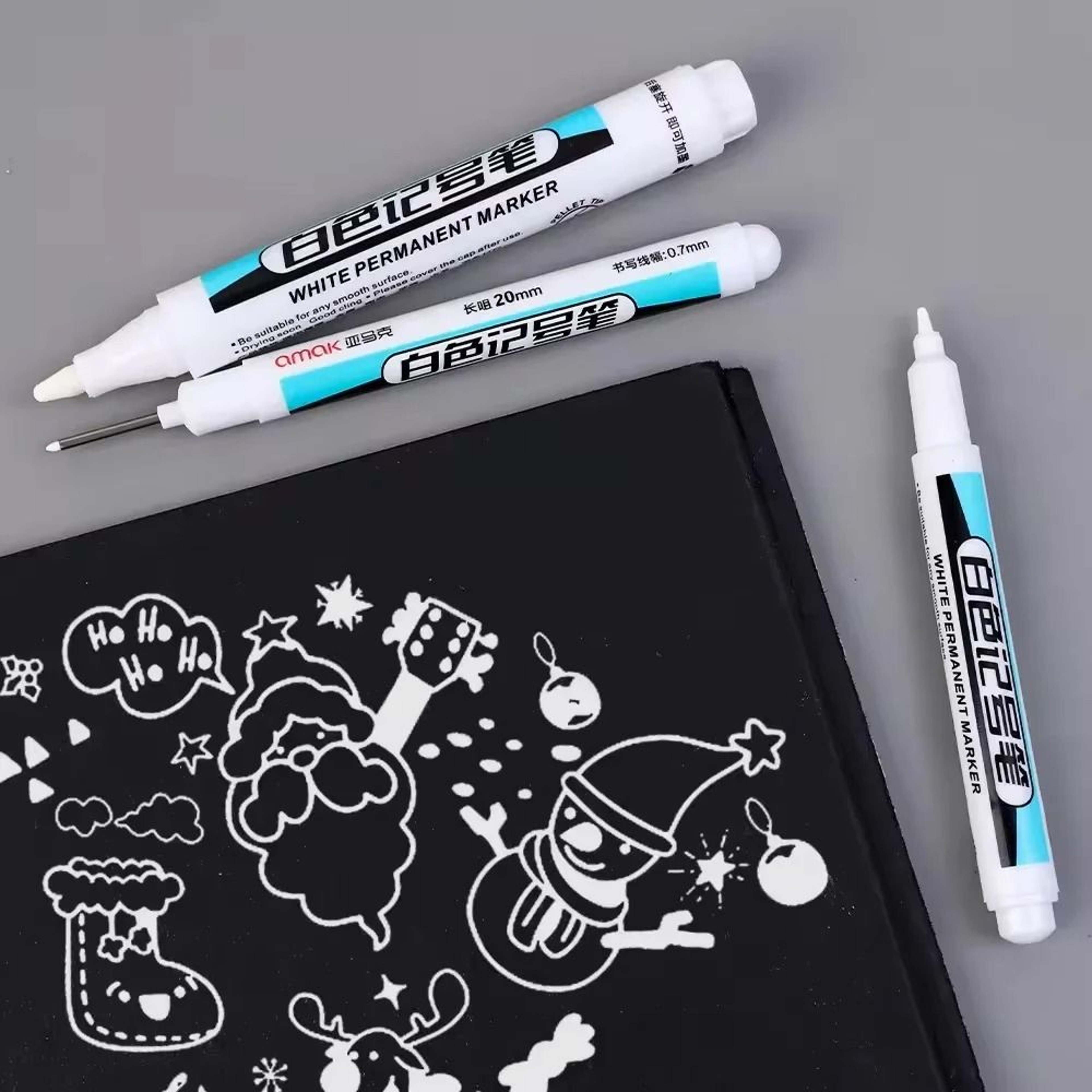 Waterproof White Oily Paint Marker Pen For Glass Metal Tire And Wood Surface Art 0