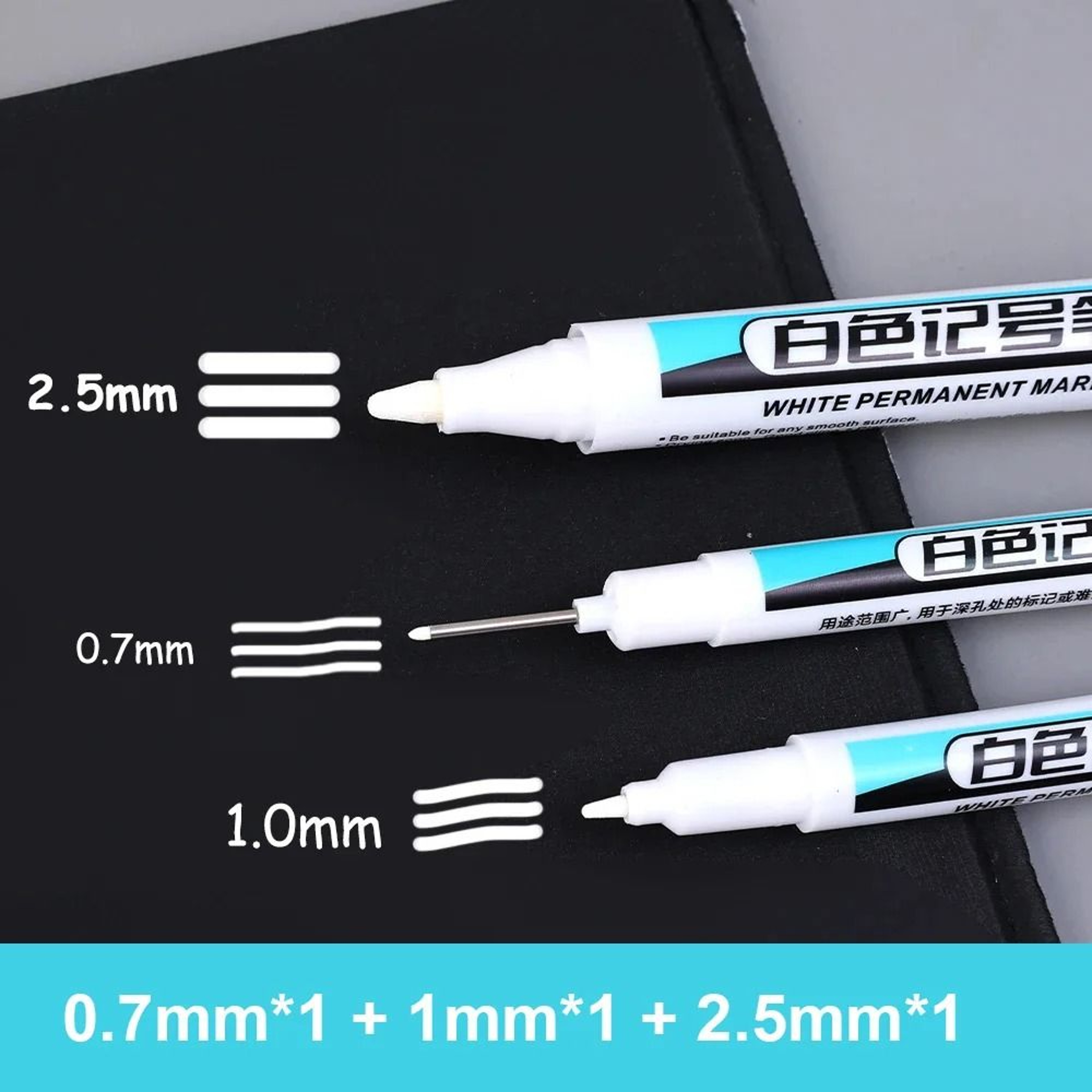 Waterproof White Oily Paint Marker Pen For Glass Metal Tire And Wood Surface Art 6