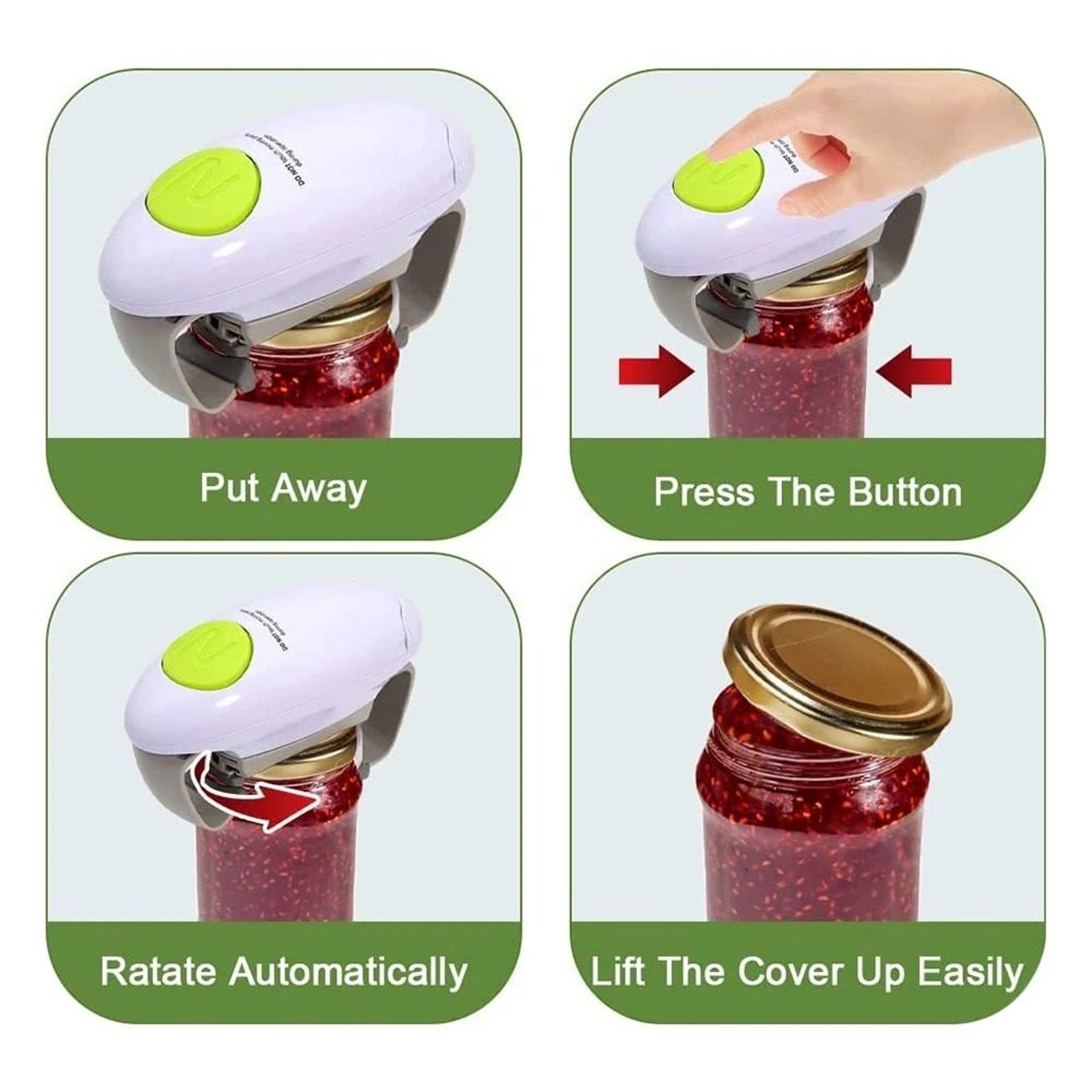 Automatic Electric Can Opener With Smooth Edge Safety Blade And Jar Opener Function 4