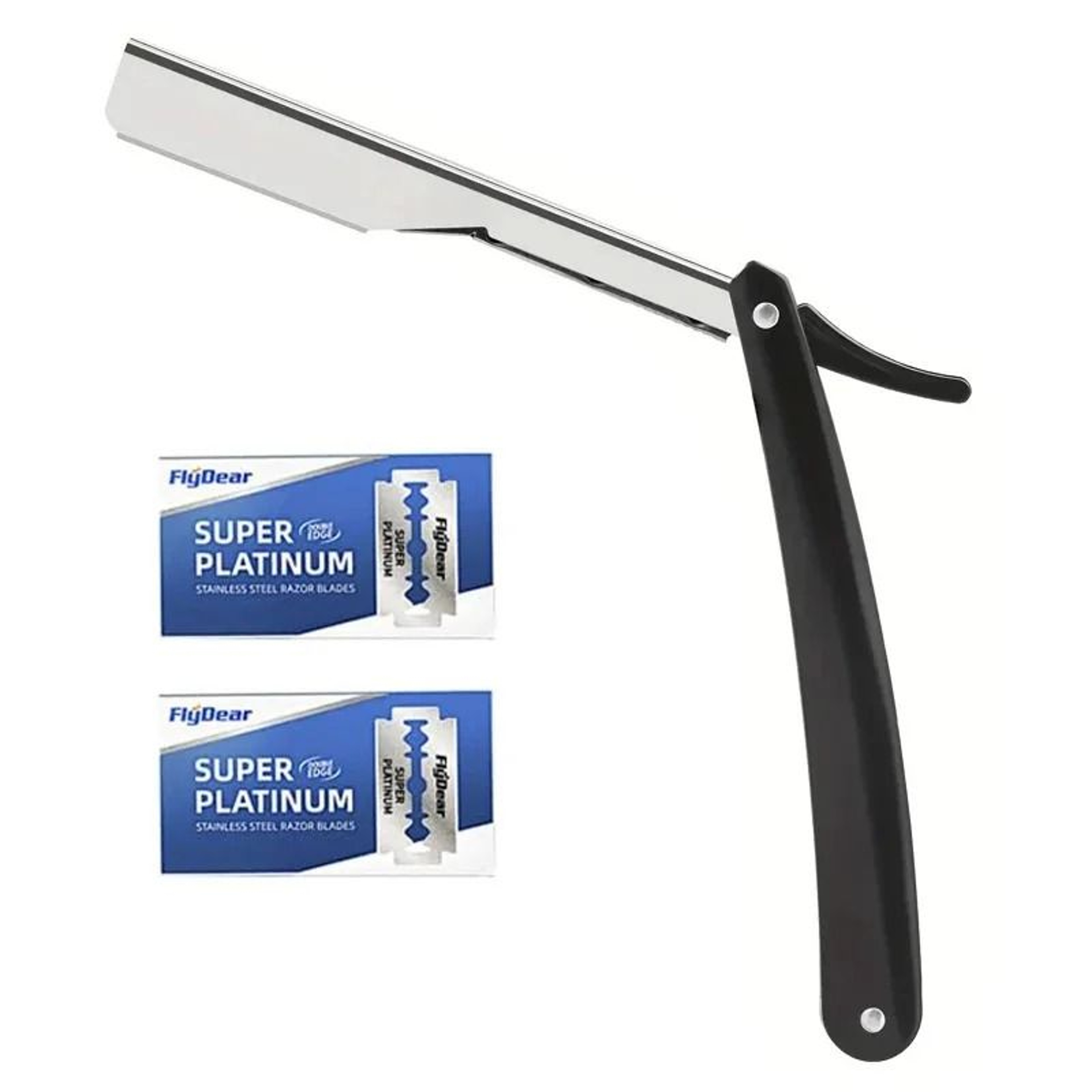 Professional Stainless Steel Folding Barber Razor Set With Replacement Blades 3