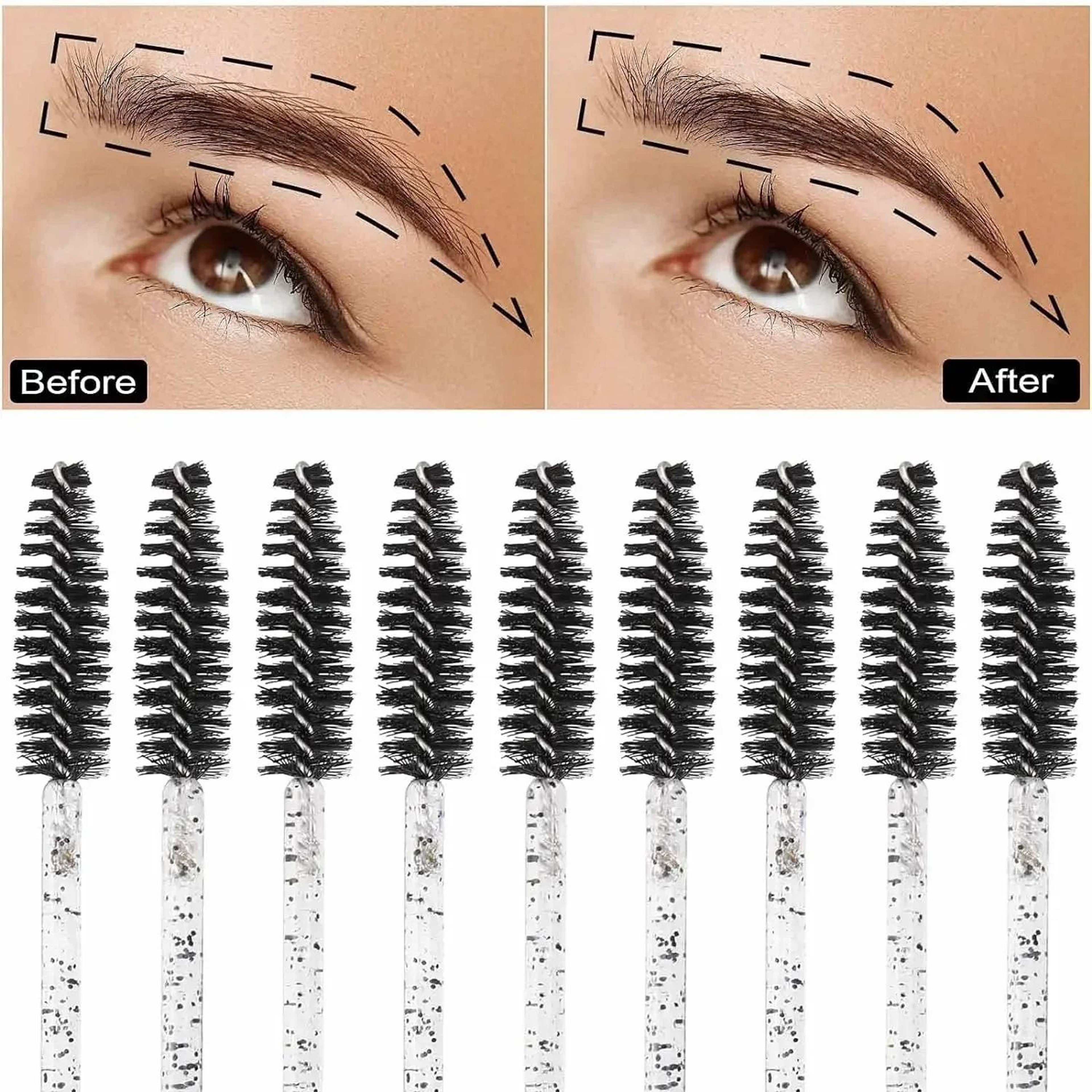 Bulk Disposable Eyelash Extension Spoolies And Brow Grooming Mascara Applicators 3