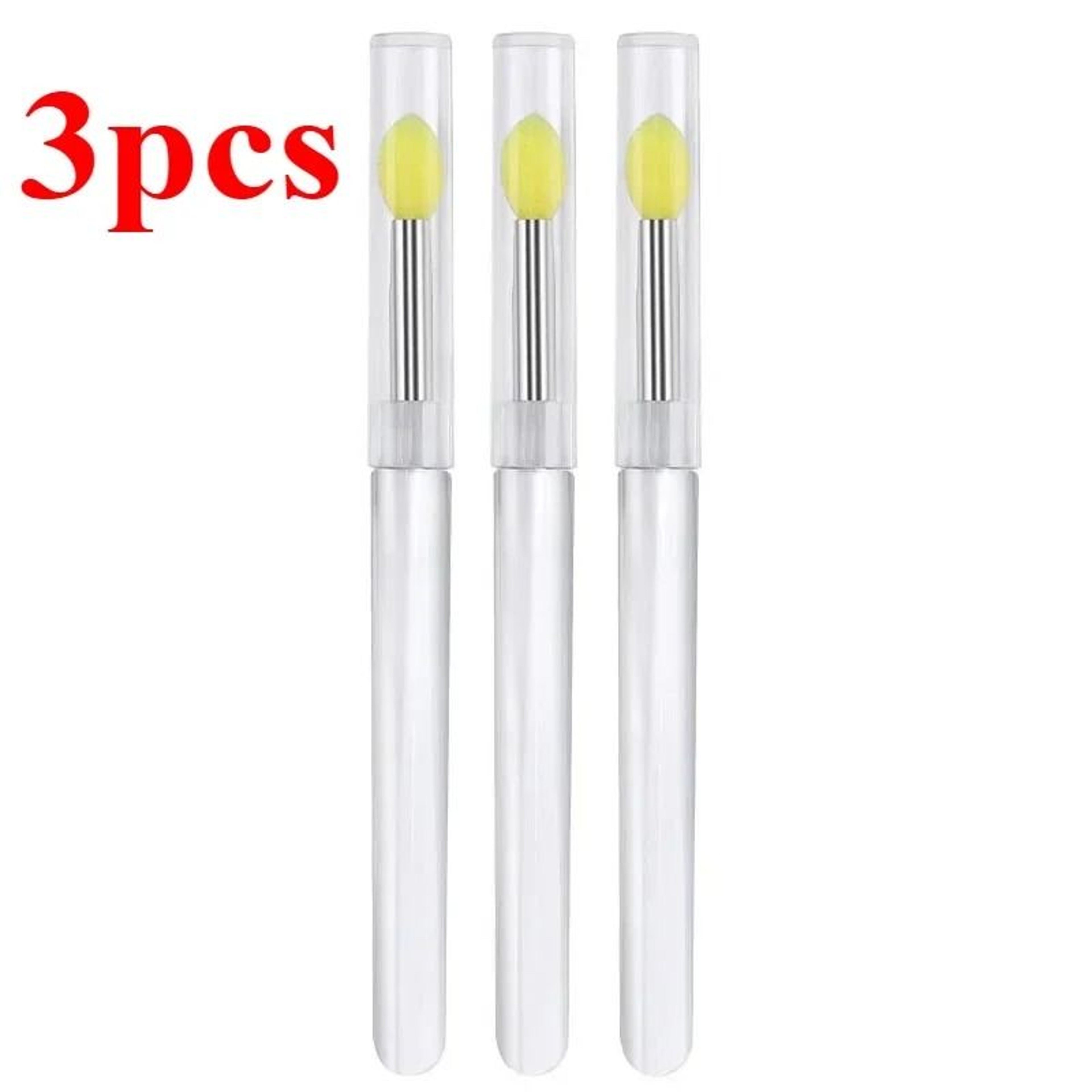 Reusable Soft Silicone Lip Brush Applicator Set With Clear Handles 22