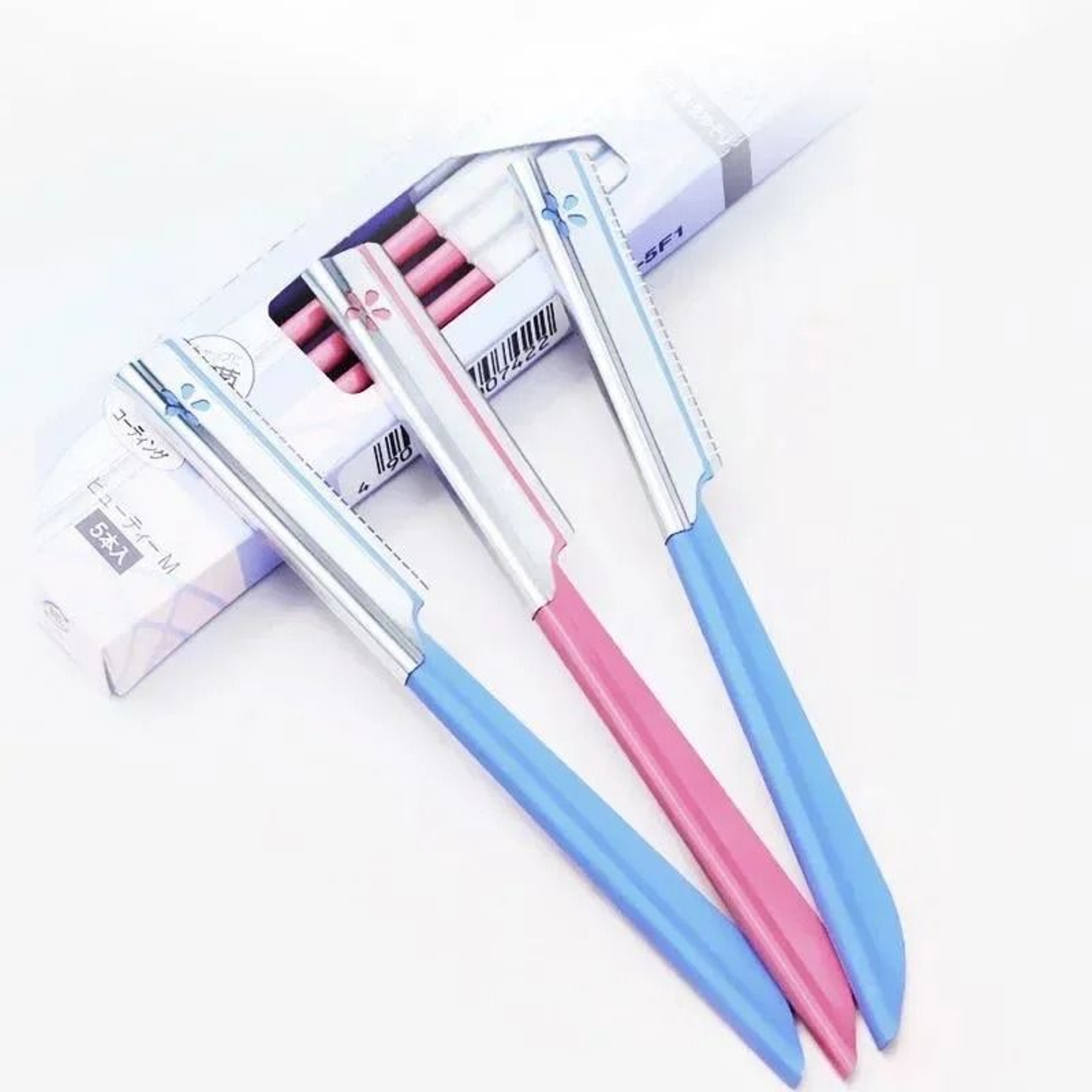 5 Piece Stainless Steel Eyebrow Epilator And Facial Hair Trimming Razor Set For Women 0