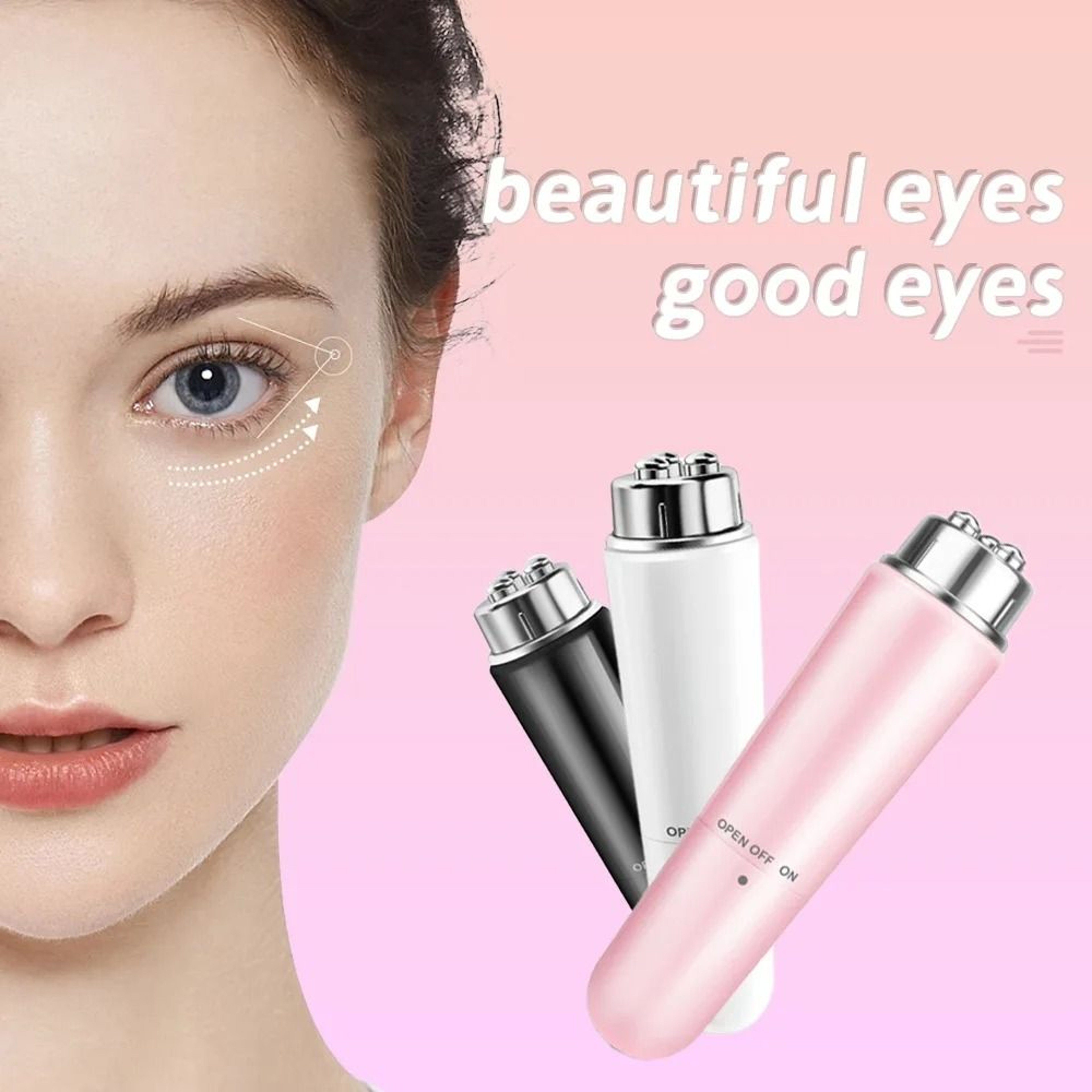 4in1 MicroVibration Electric Eye Massager Wand For Dark Circles And Puffiness 0