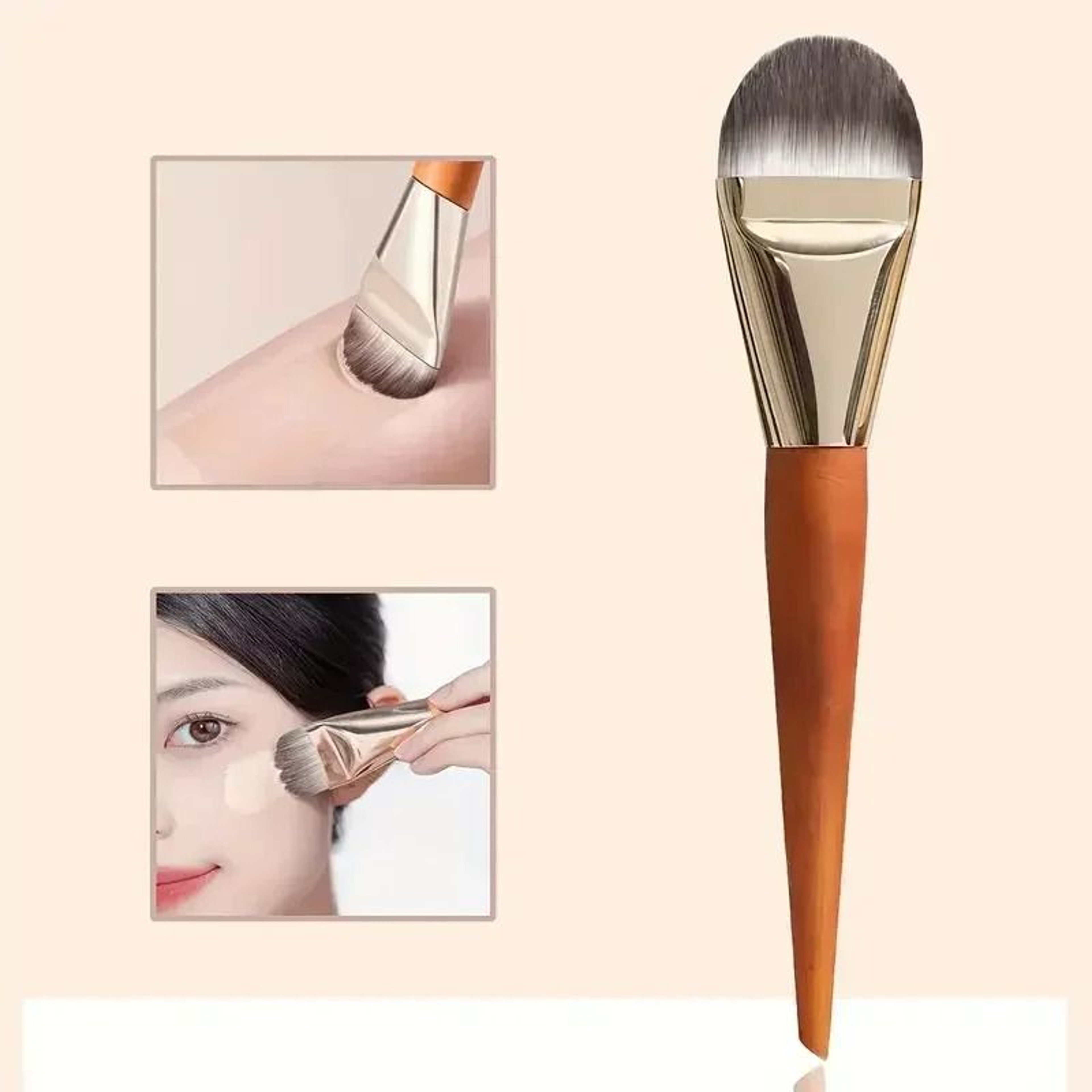 Ultra Thin Flat Blade Liquid Foundation And Concealer Contour Makeup Brush 2