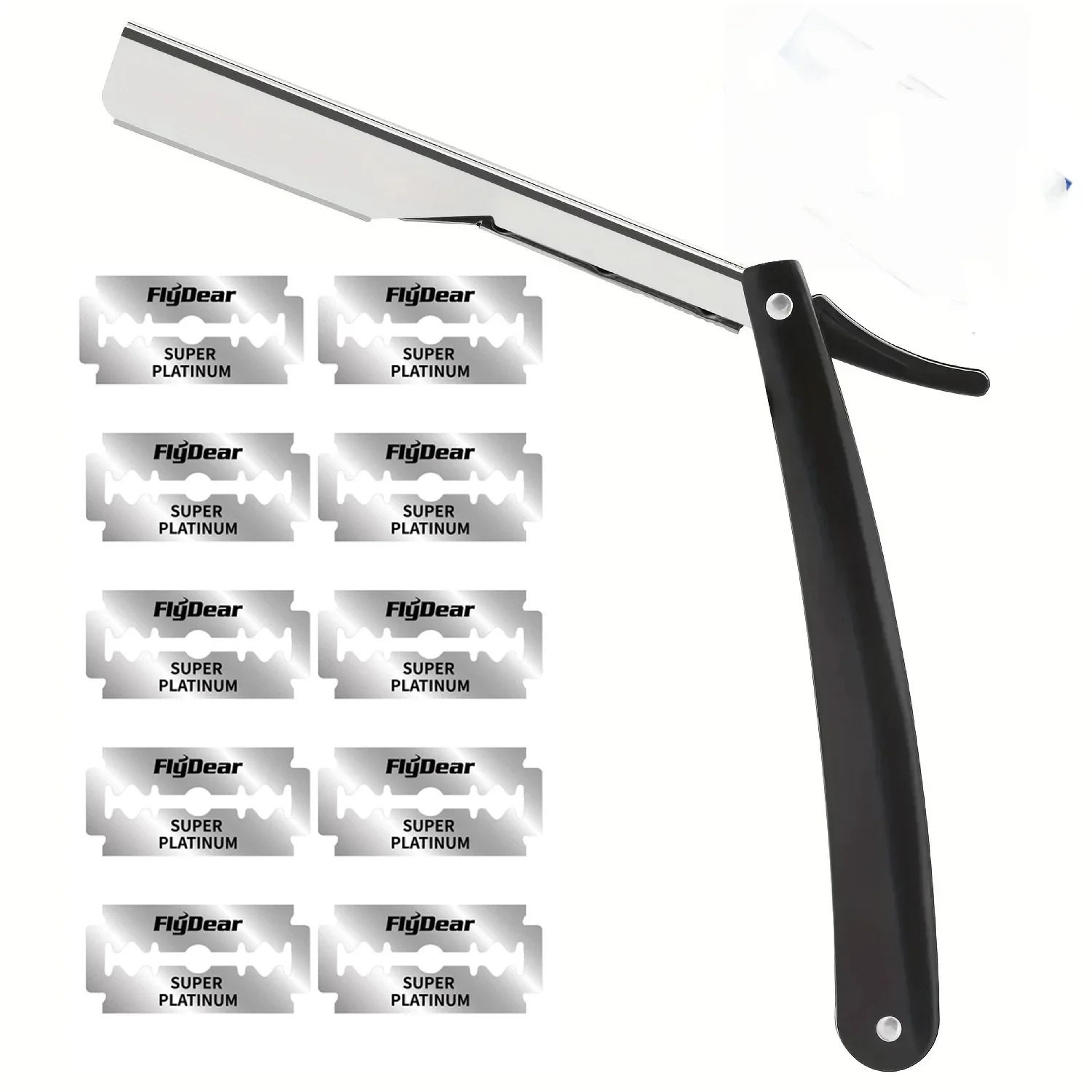 Vintage Manual Folding Barbershop Shaver With 10 Replaceable Blades For Classic Mens Grooming 5