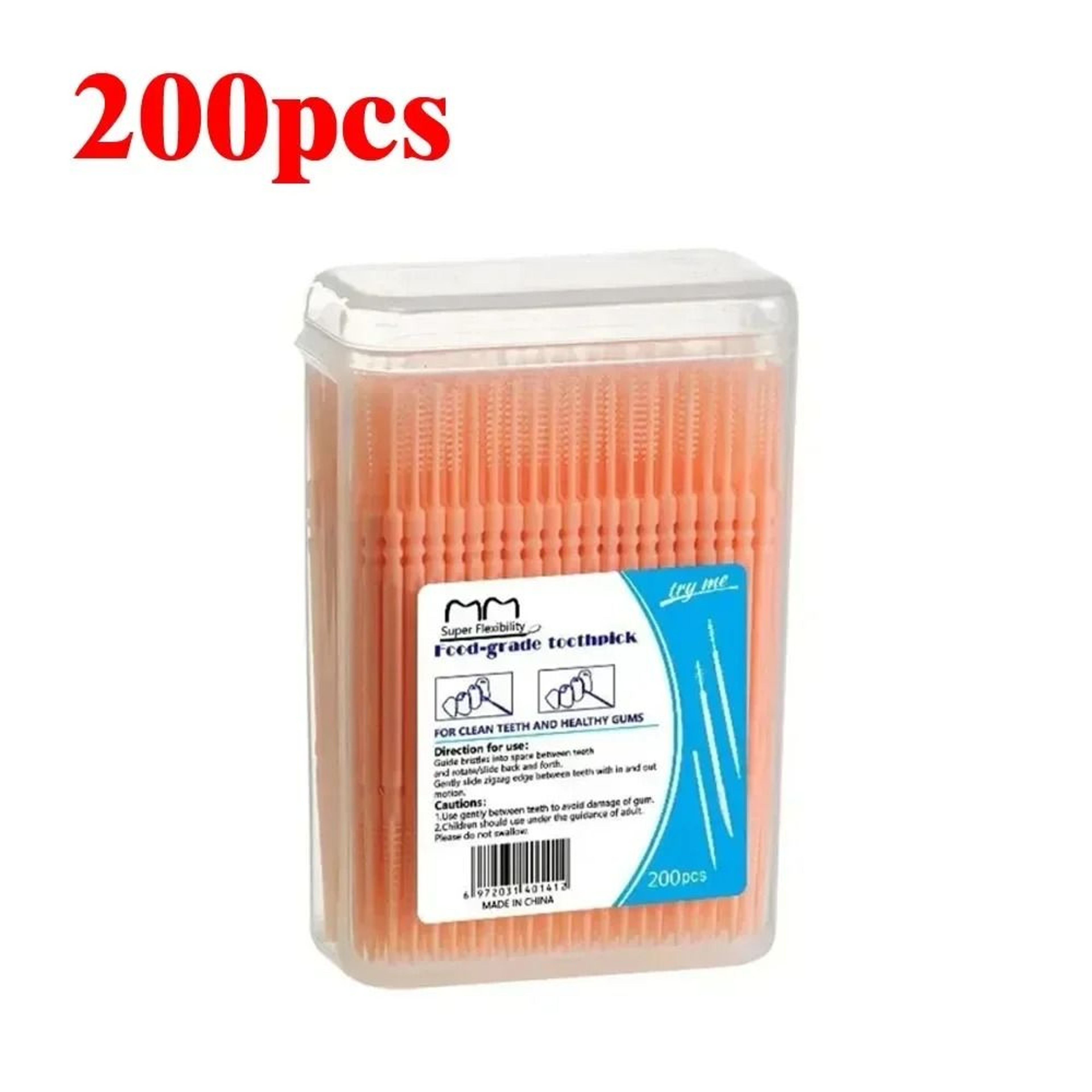 200 Piece DoubleHeaded Fine Precision Disposable Toothpicks And Creative Fruit Picks Set With Porta 6