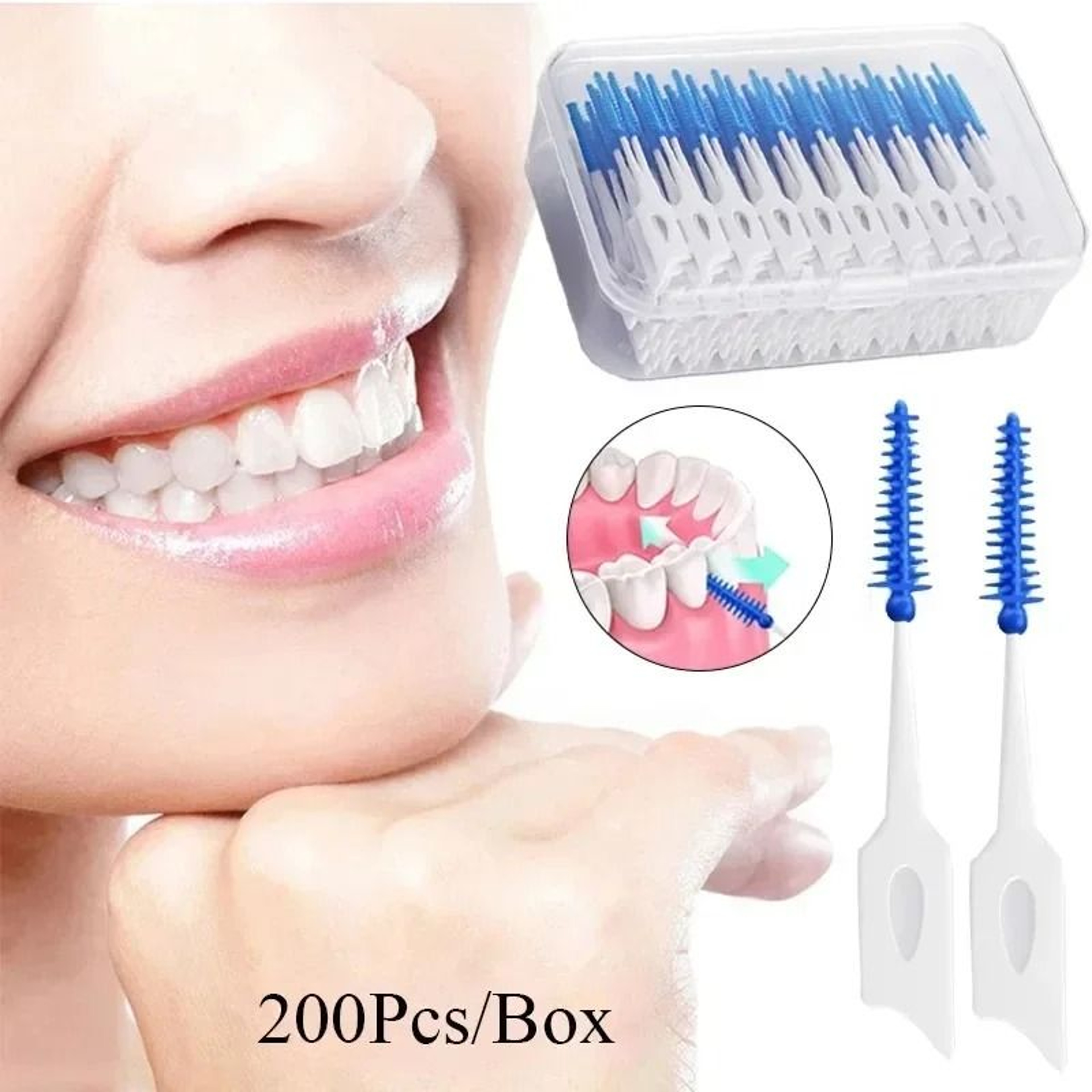 Gentle Rubber Toothpicks And Silicone Interdental Floss Brushes Set For Precision Dental Care 1