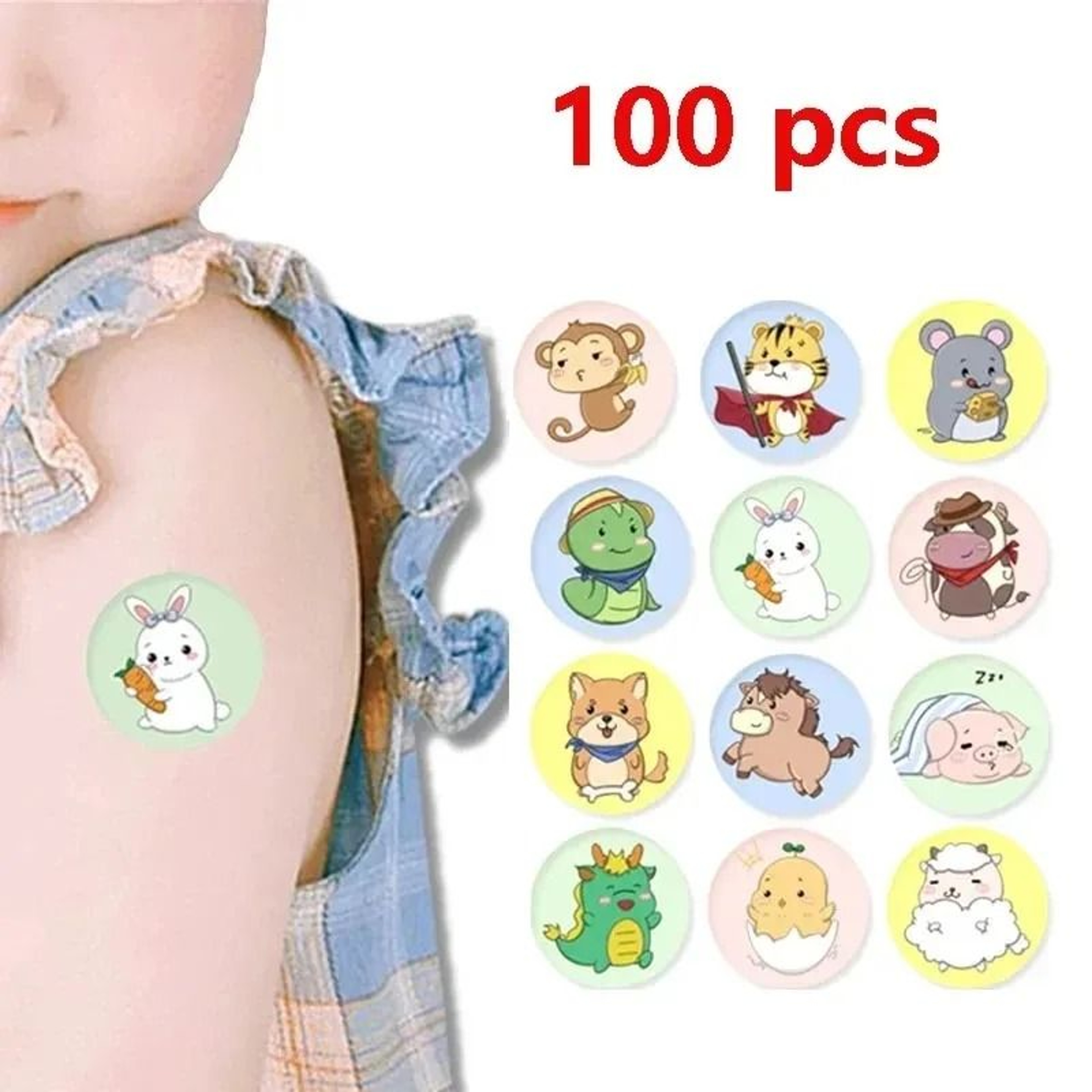 100 Piece Set Mini Round Spot Bandages In Skin Color For Breathable Waterproof First Aid Care 7