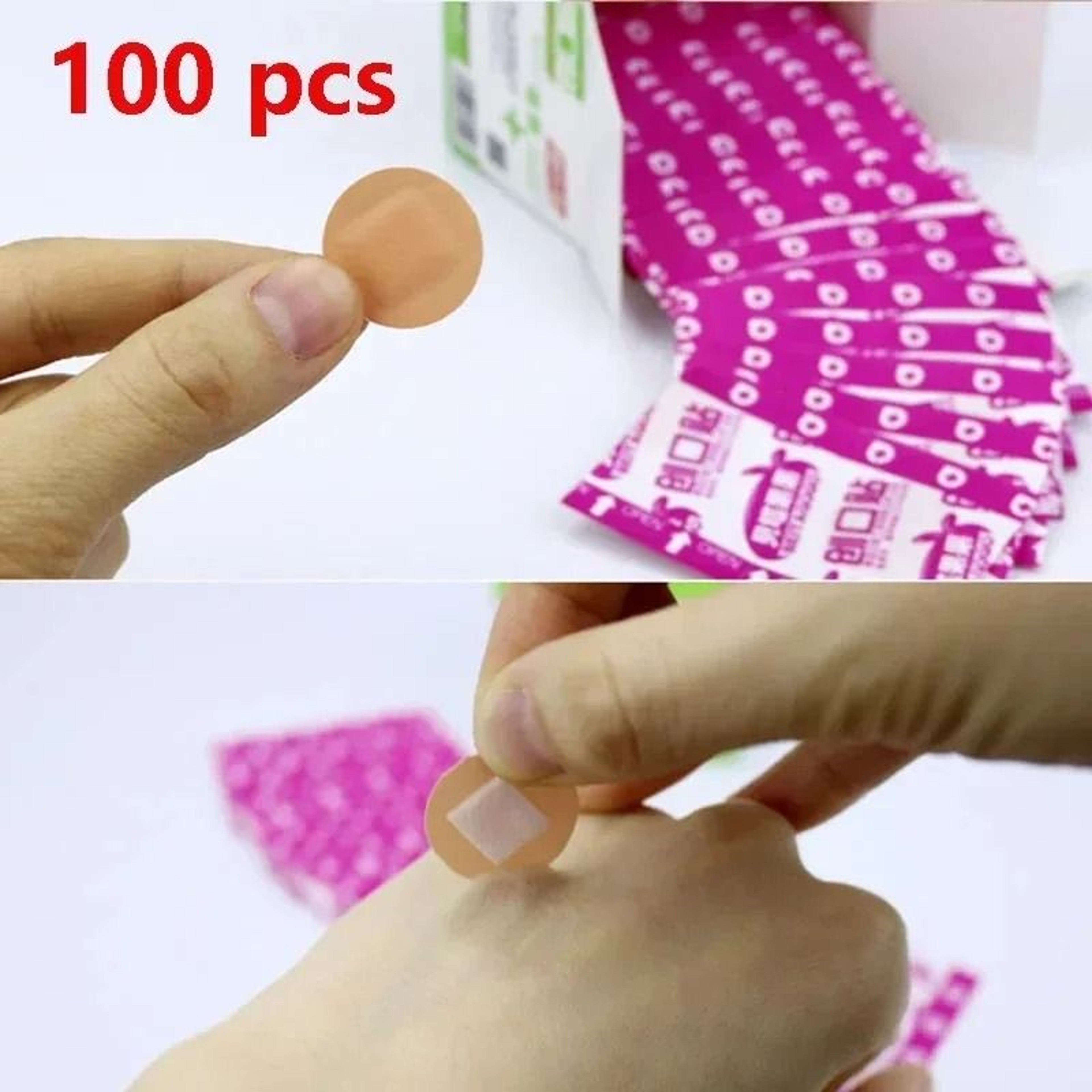100 Piece Set Mini Round Spot Bandages In Skin Color For Breathable Waterproof First Aid Care 6