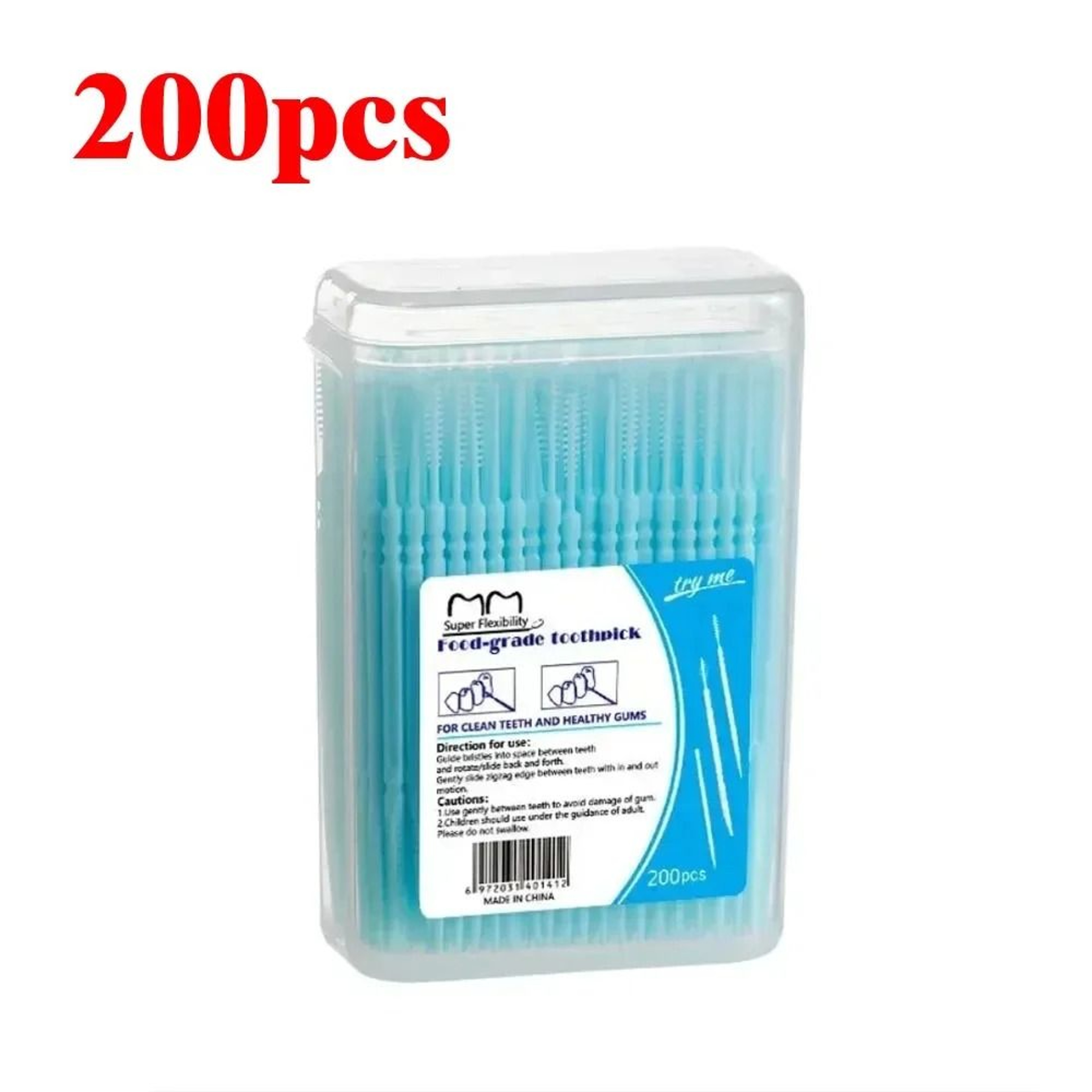 Boxed Disposable Plastic Toothpicks With Interdental Brush Heads For Daily Dental Care 6