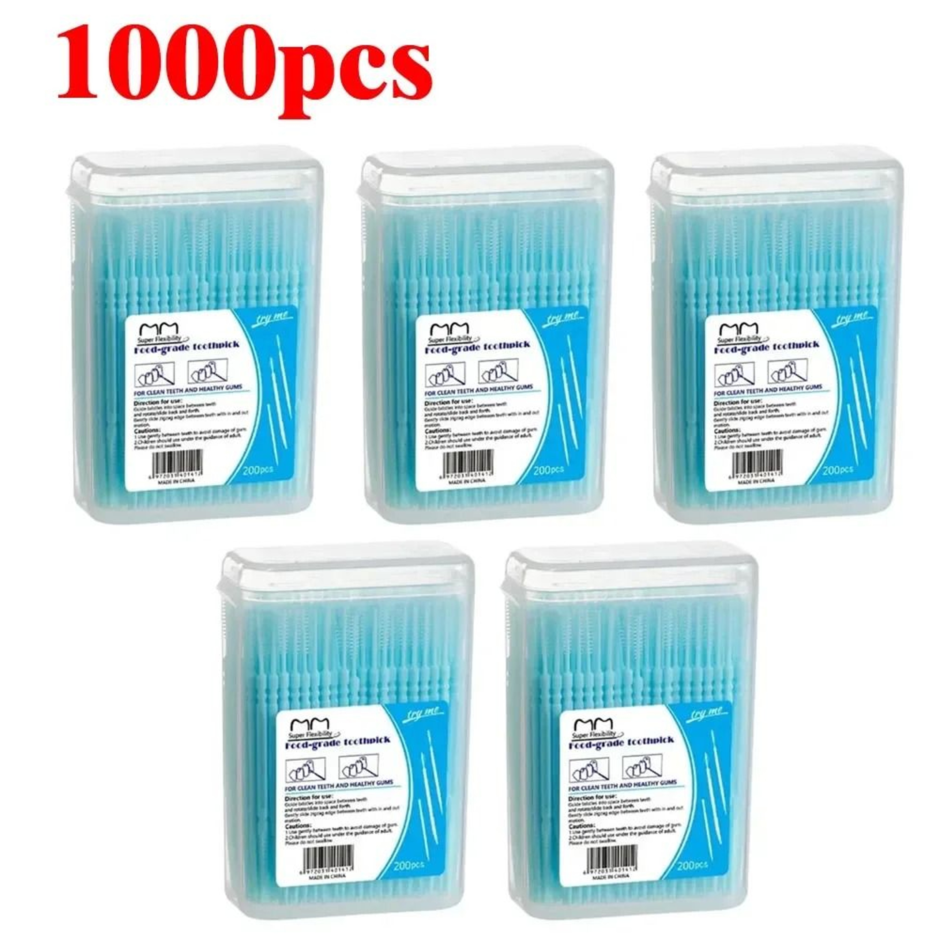 Boxed Disposable Plastic Toothpicks With Interdental Brush Heads For Daily Dental Care 13