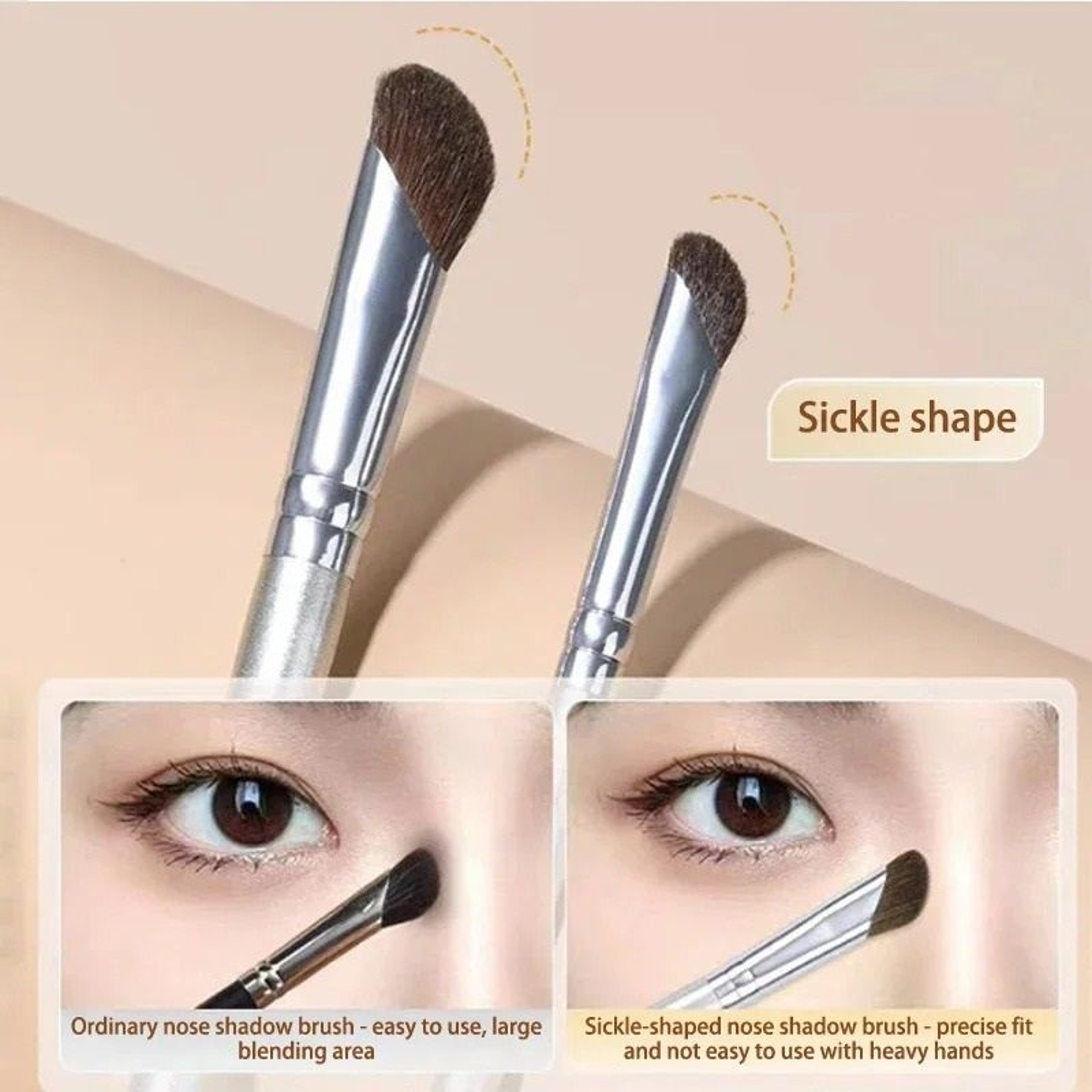 Professional Flat Angled Nose Shadow Makeup Brush And Eyeshadow Contouring Tool 0