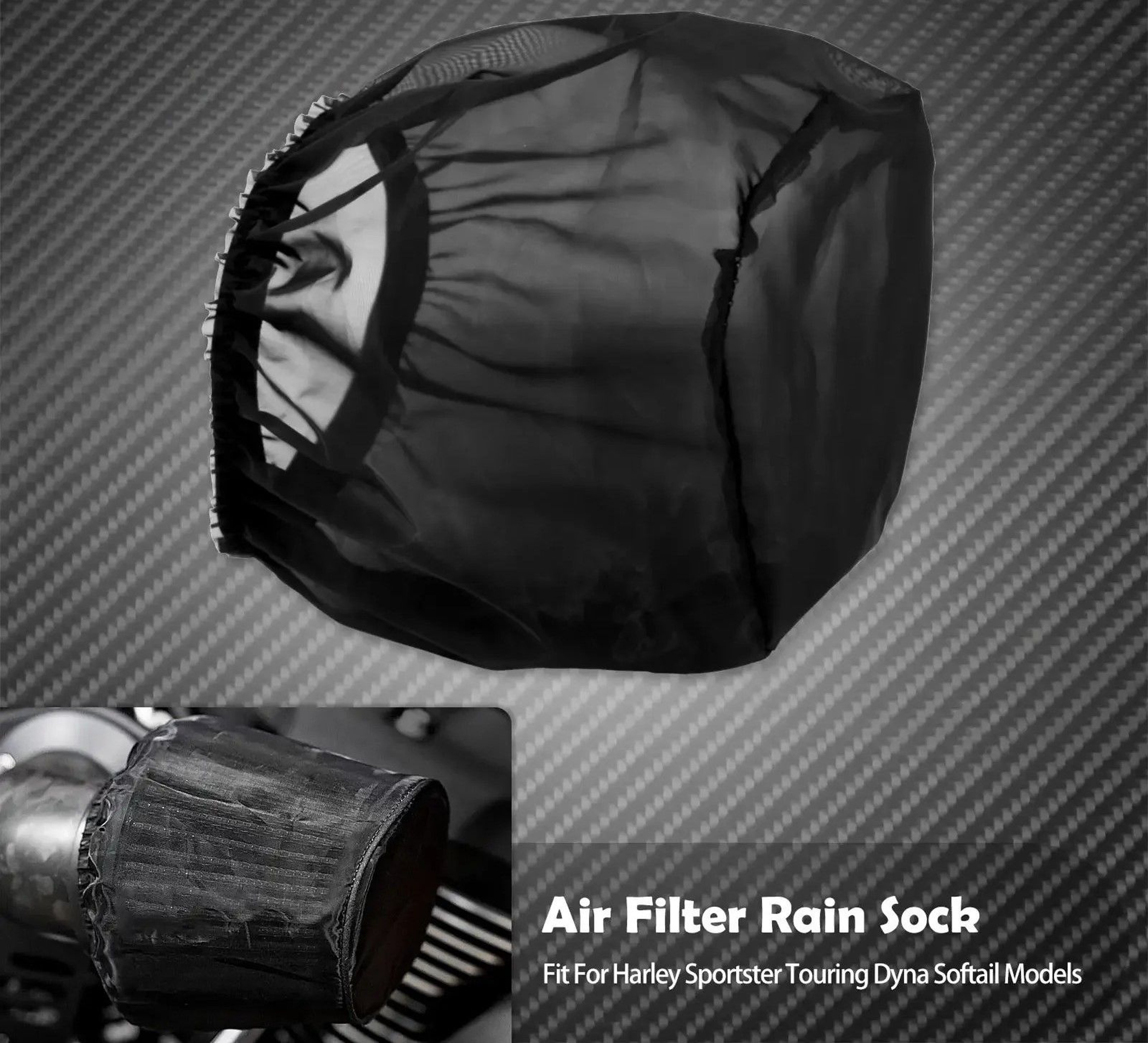 Motorcycle Air Filter Waterproof Rain Sock And Dust Cover For Harley Davidson Models 0