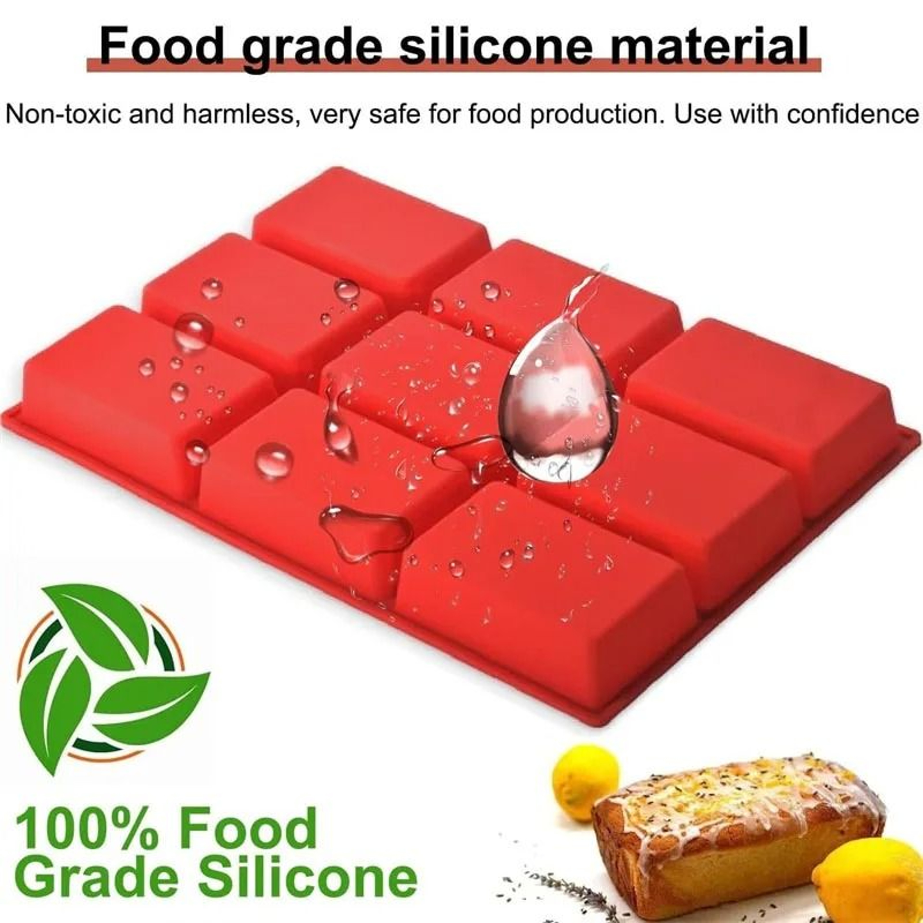 NonStick Mini Loaf Pan  9 Cavity Silicone Bread And Cornbread Baking Mold 3