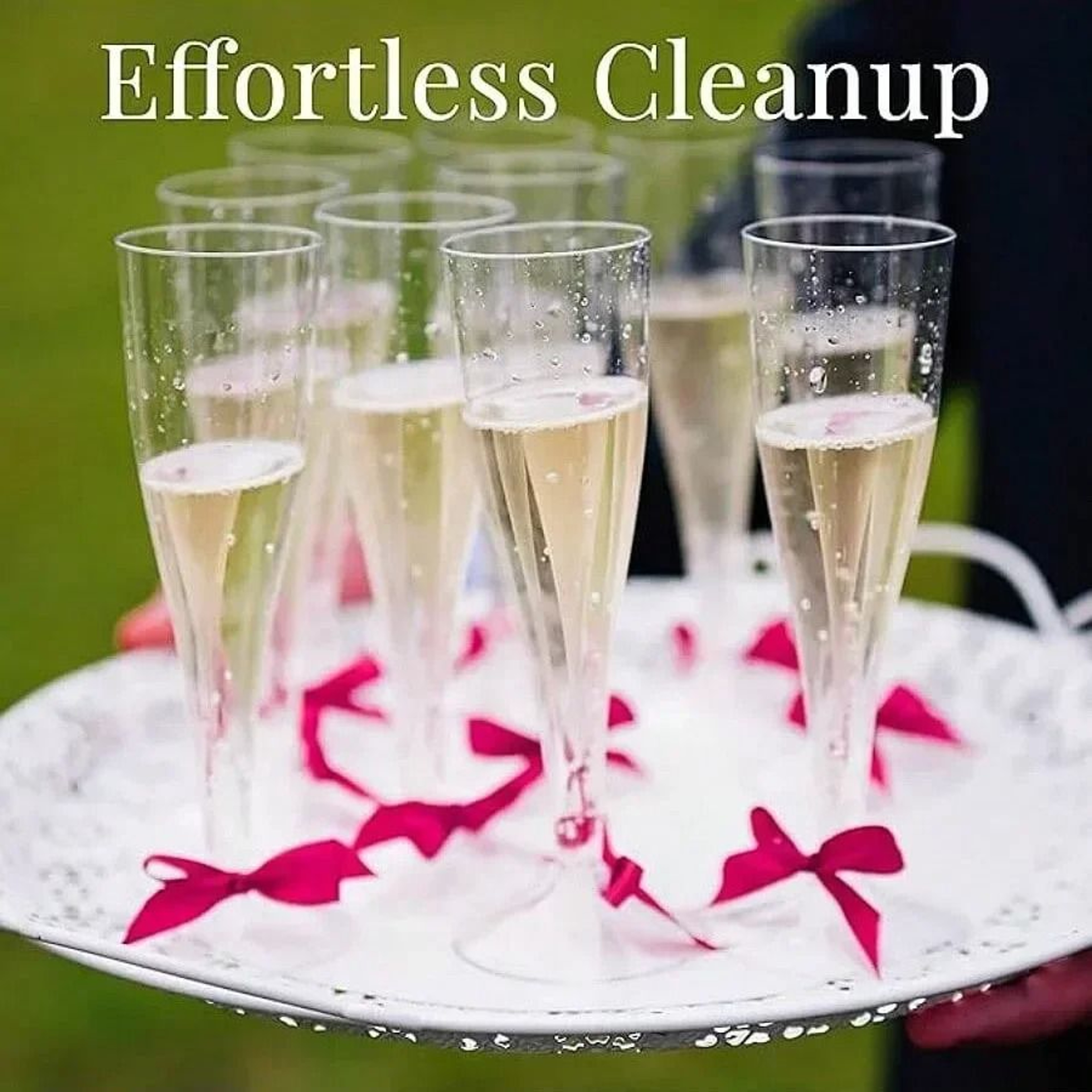 Disposable Plastic Champagne Glasses And Cocktail Stemware With Gold Glitter For Parties And Bars 4