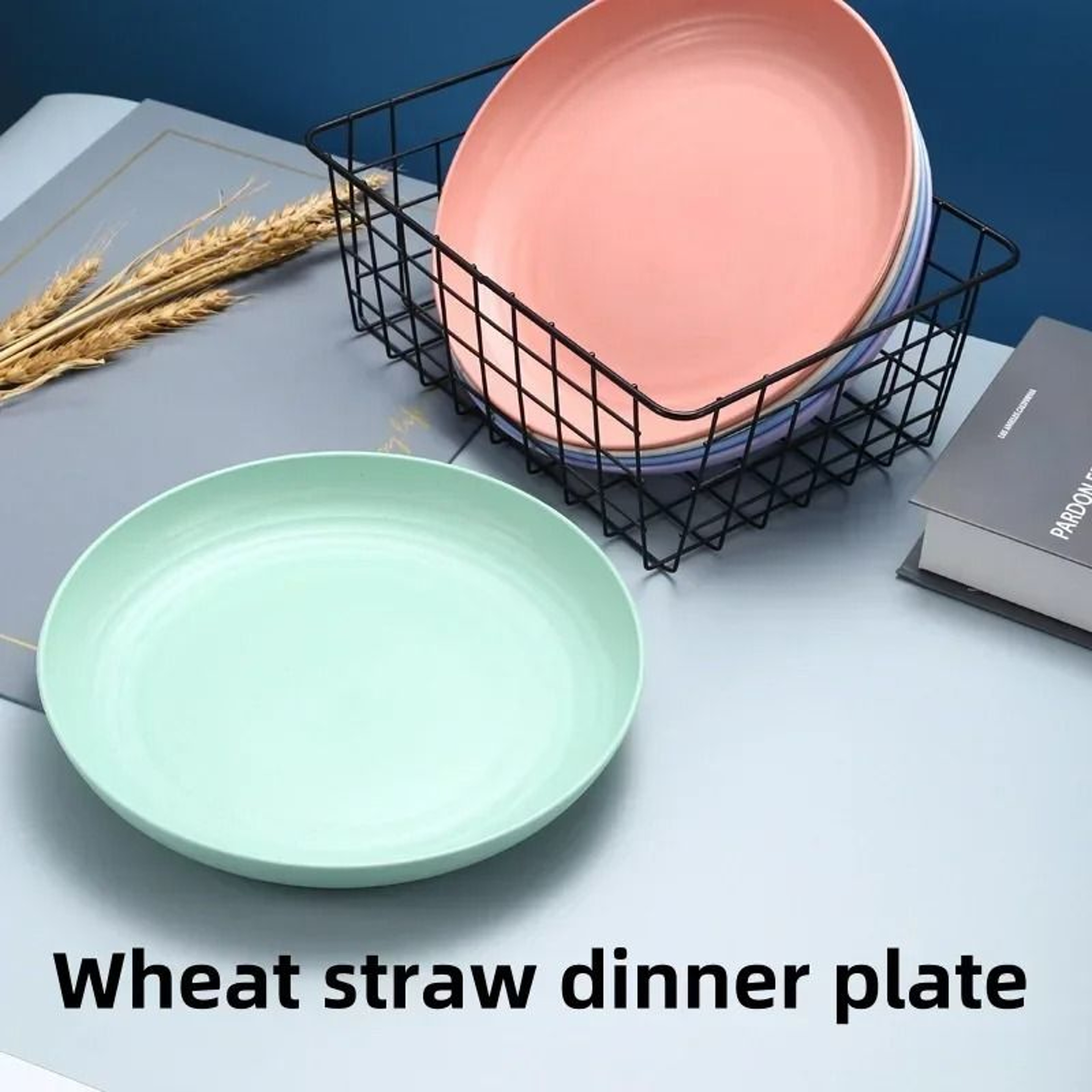Nordic Wheat Straw Serving Plates For Fruit Snacks And Tabletop Bone Storage Set 0