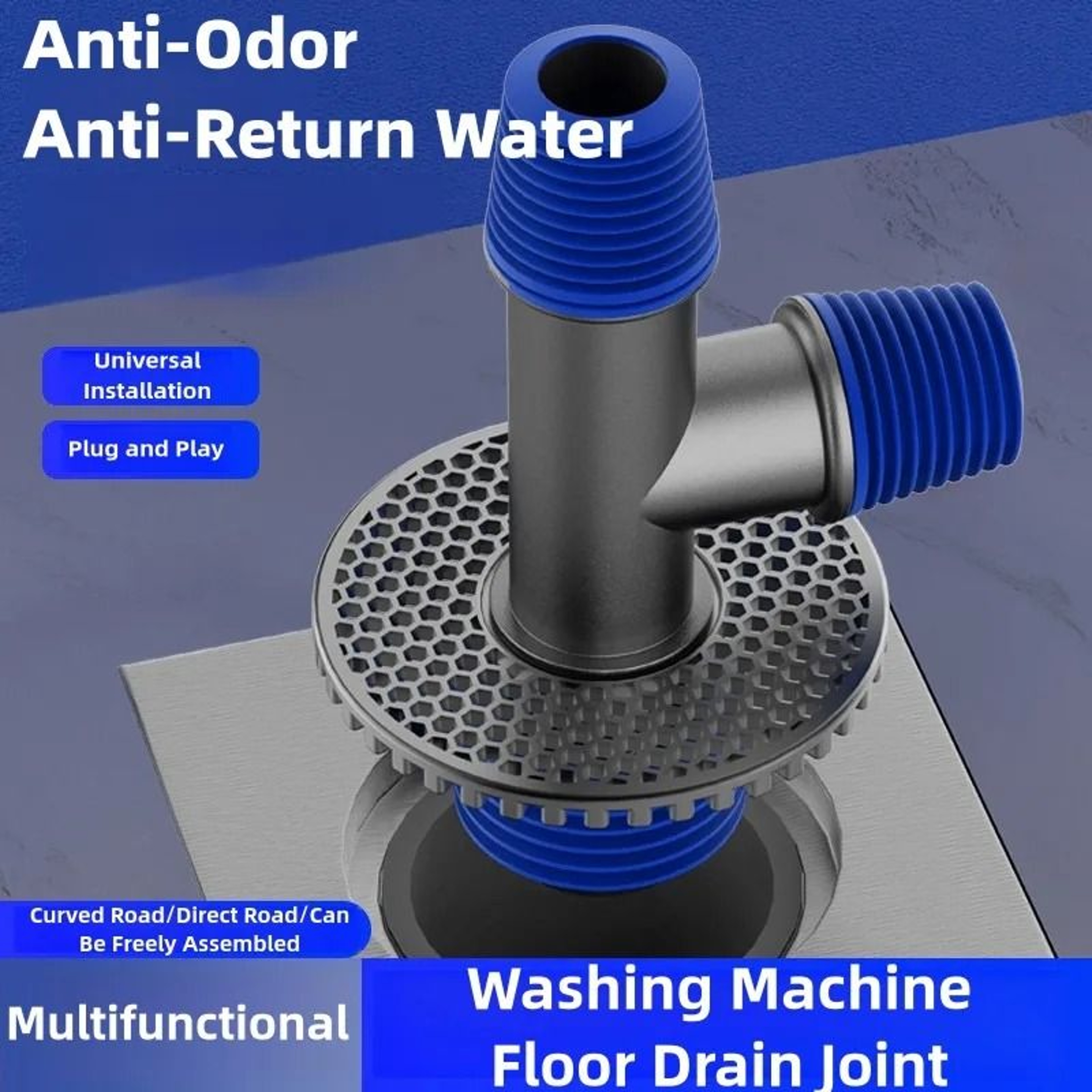 Universal 2 In 1 Washing Machine Floor Drain Adapter And Sewer Hose Connector 2