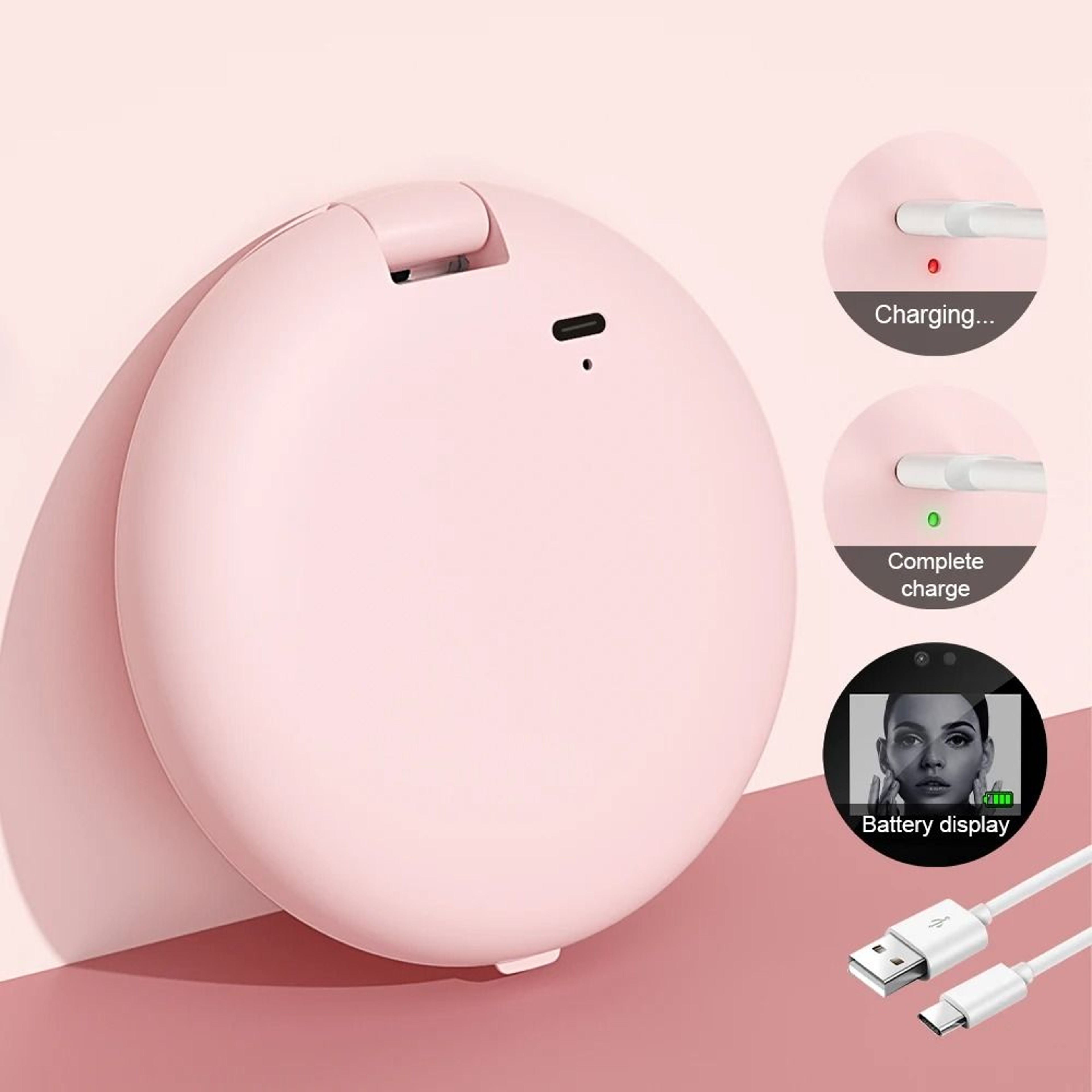 Smart UV Sunscreen Makeup Mirror With LED Light And Sunscreen Detection Camera 0