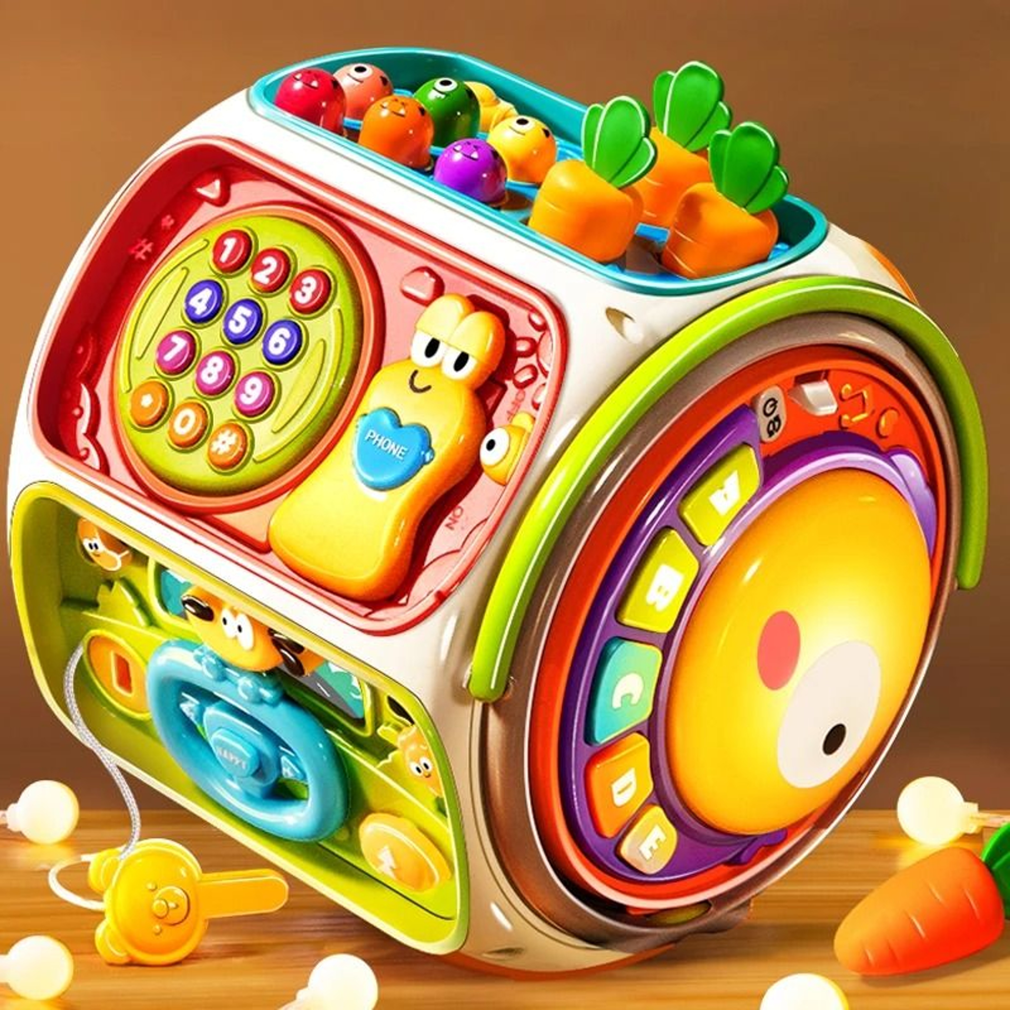 Baby Cell Phone Toy With Music Sound Light And Early Educational Development Features 0