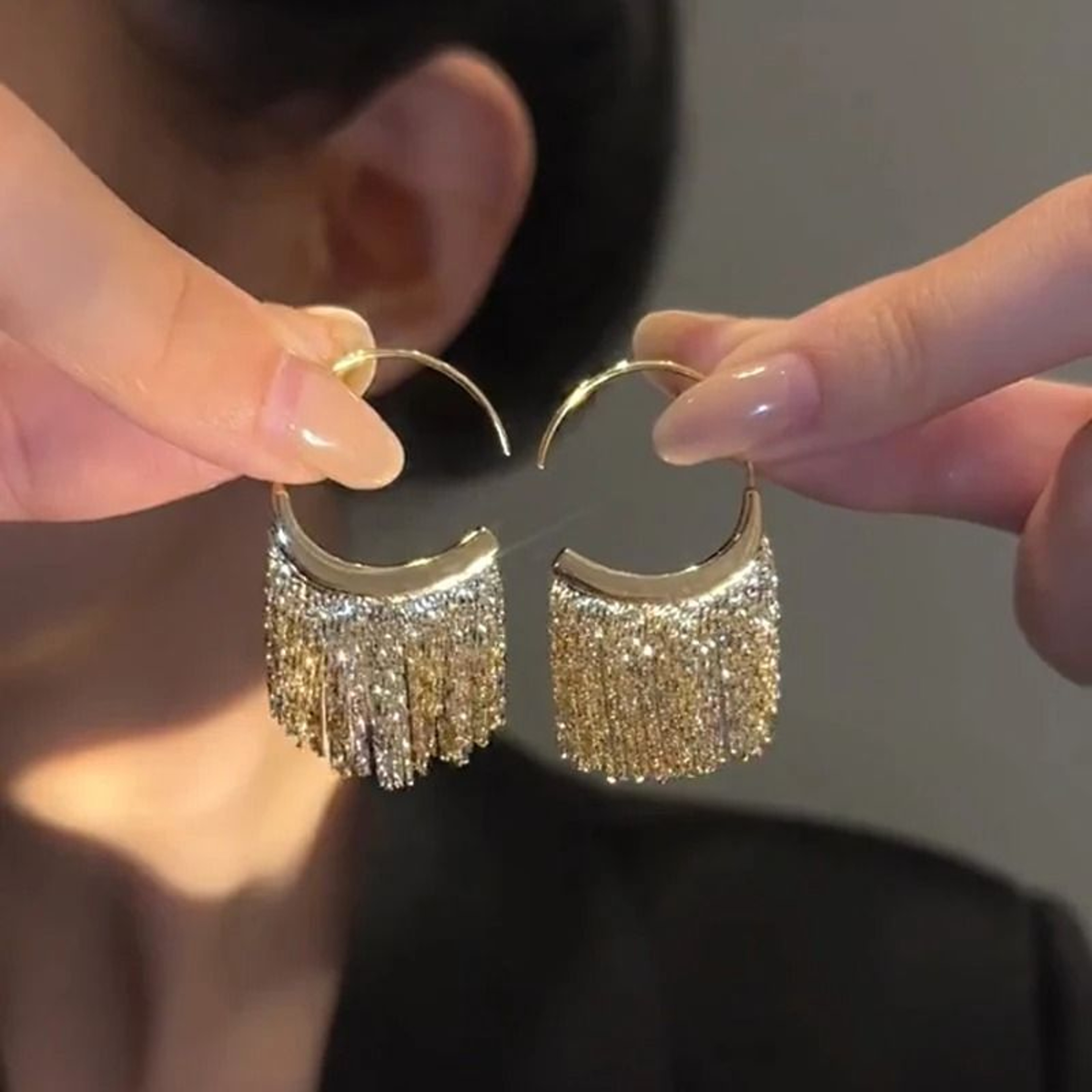 925 Silver Dense Snake Bone Tassel Drop Earrings Simple Elegant Dangle Jewelry 3