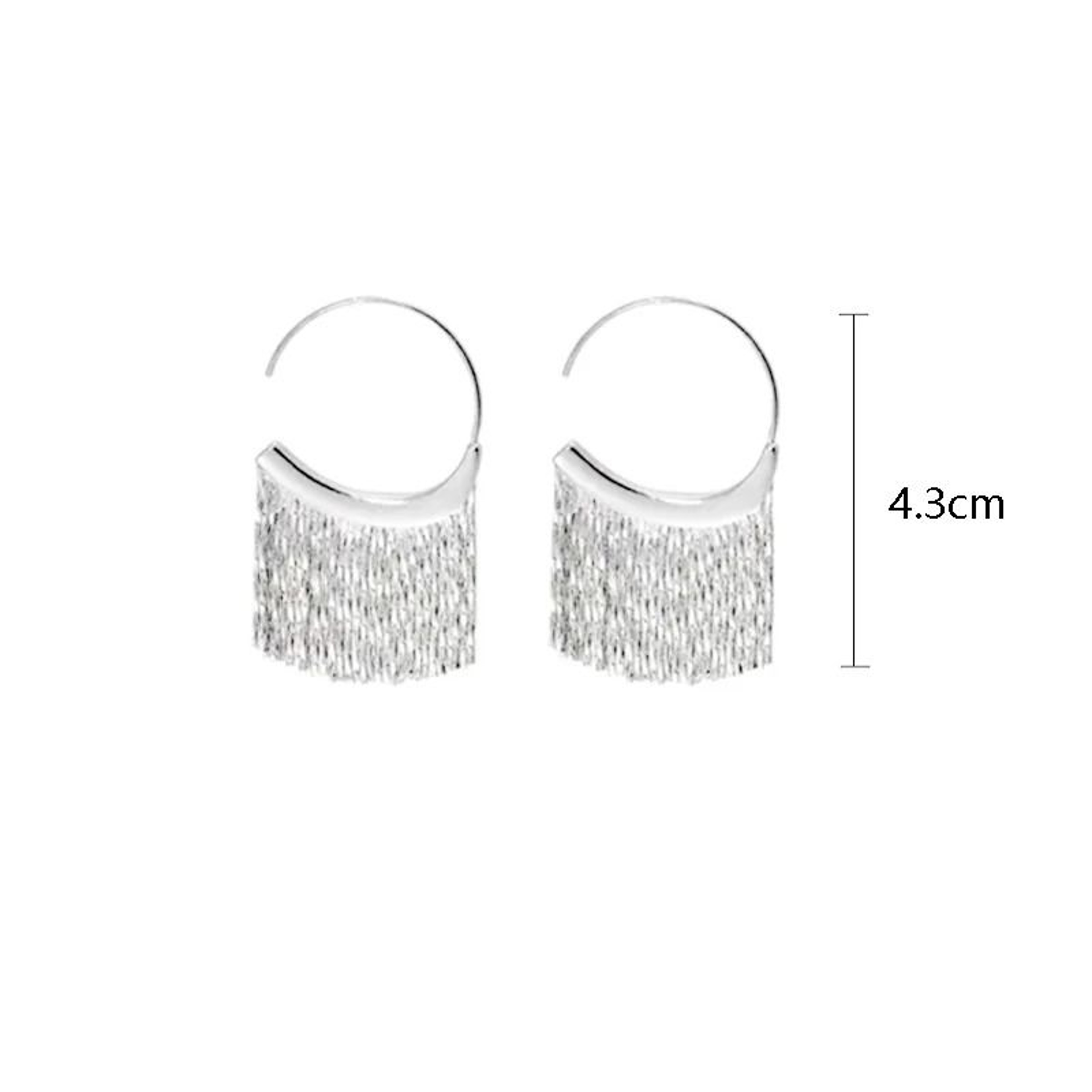 925 Silver Dense Snake Bone Tassel Drop Earrings Simple Elegant Dangle Jewelry 5