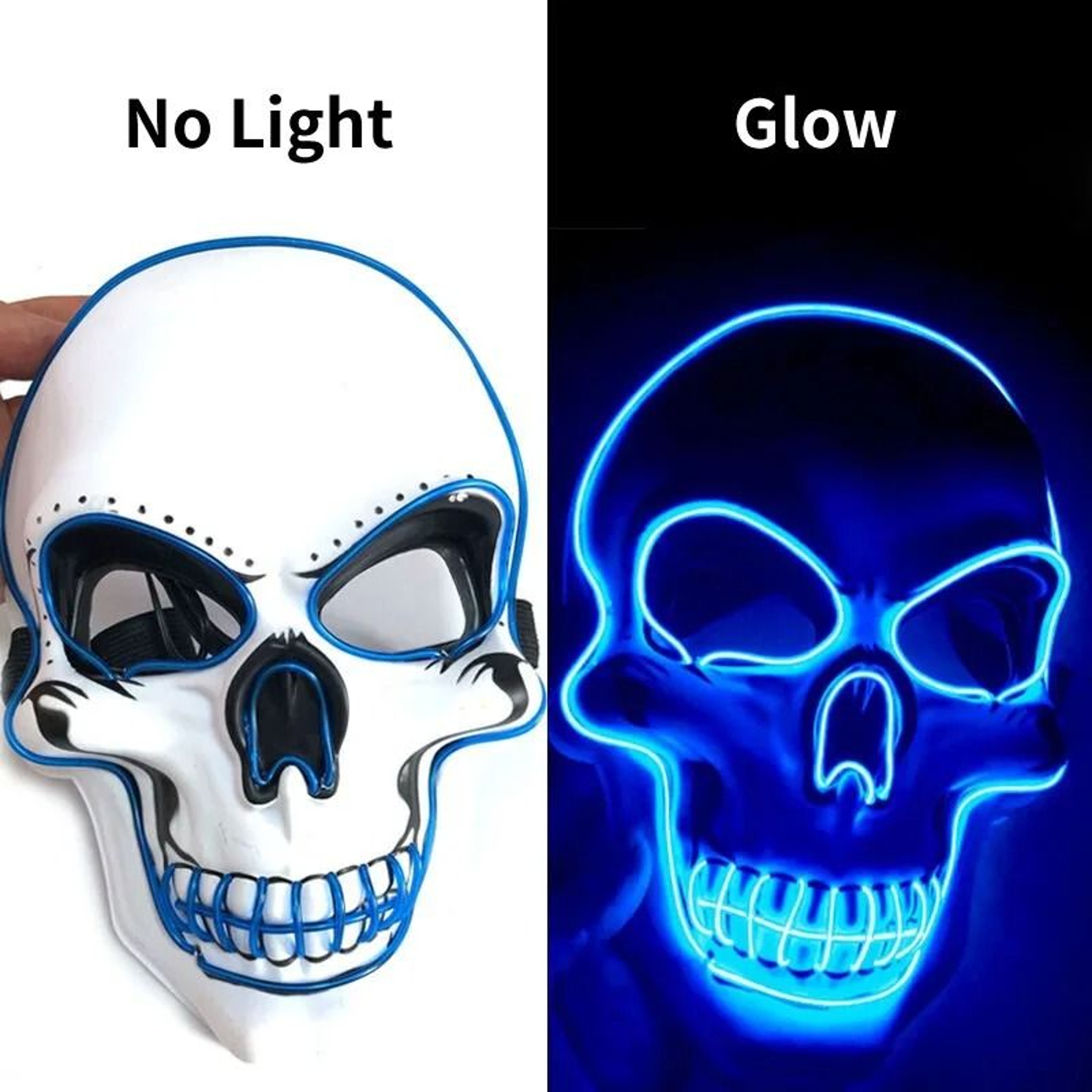Halloween Horror Skull LED Cold Light Luminous Cosplay Mask 5