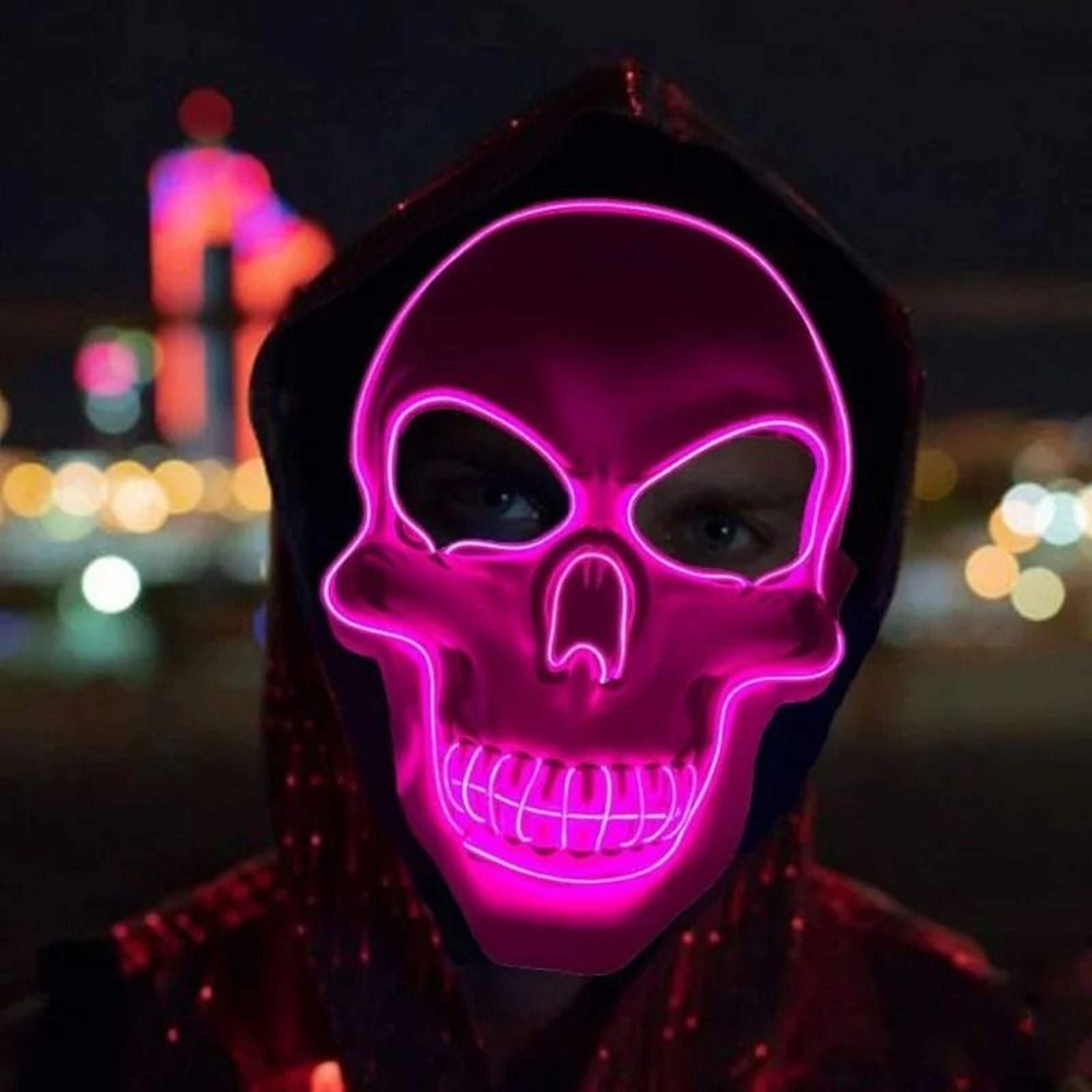 Halloween Horror Skull LED Cold Light Luminous Cosplay Mask 4