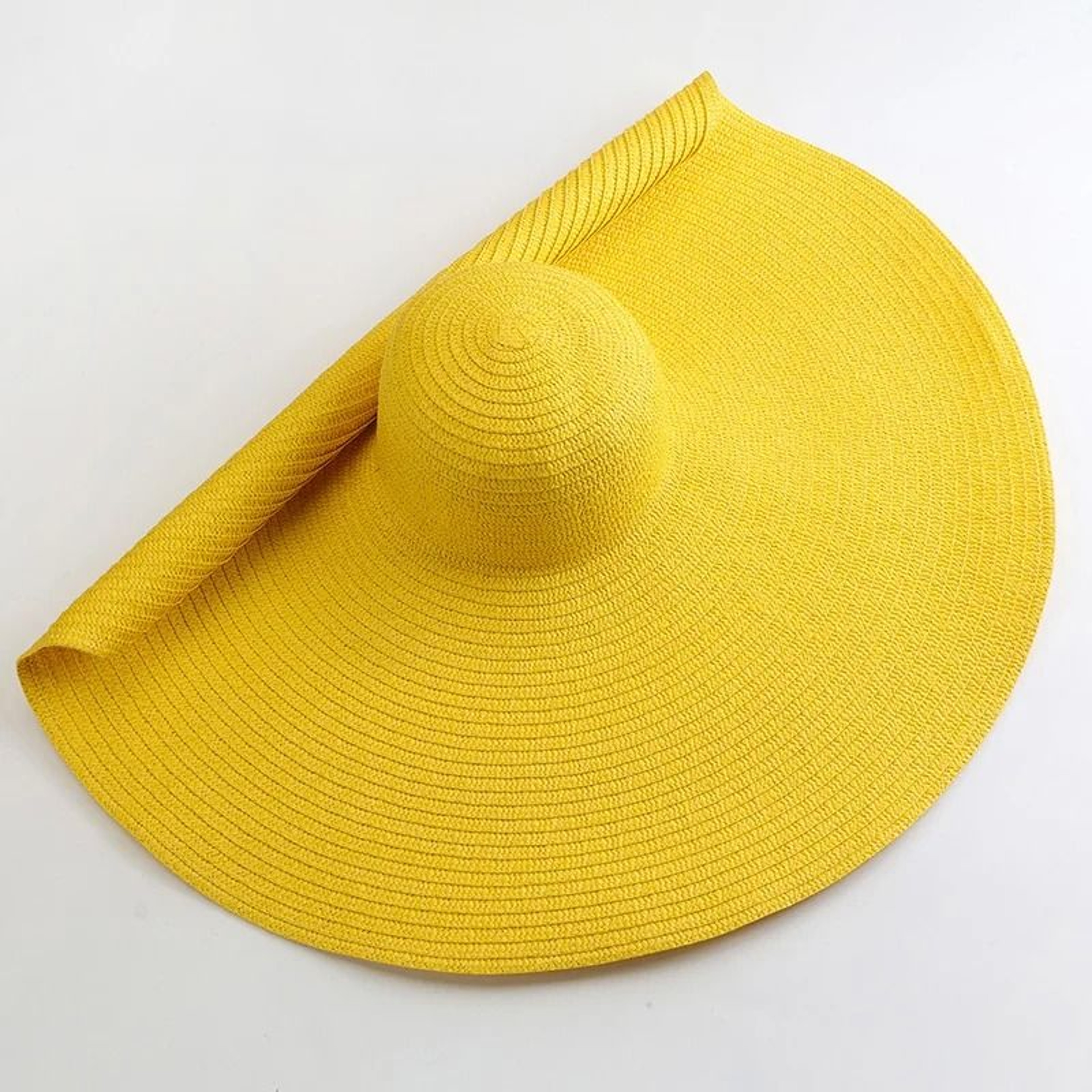 Handmade Woven Straw Beach Hat Flat Top Panama Sun Protection Visor – view 14
