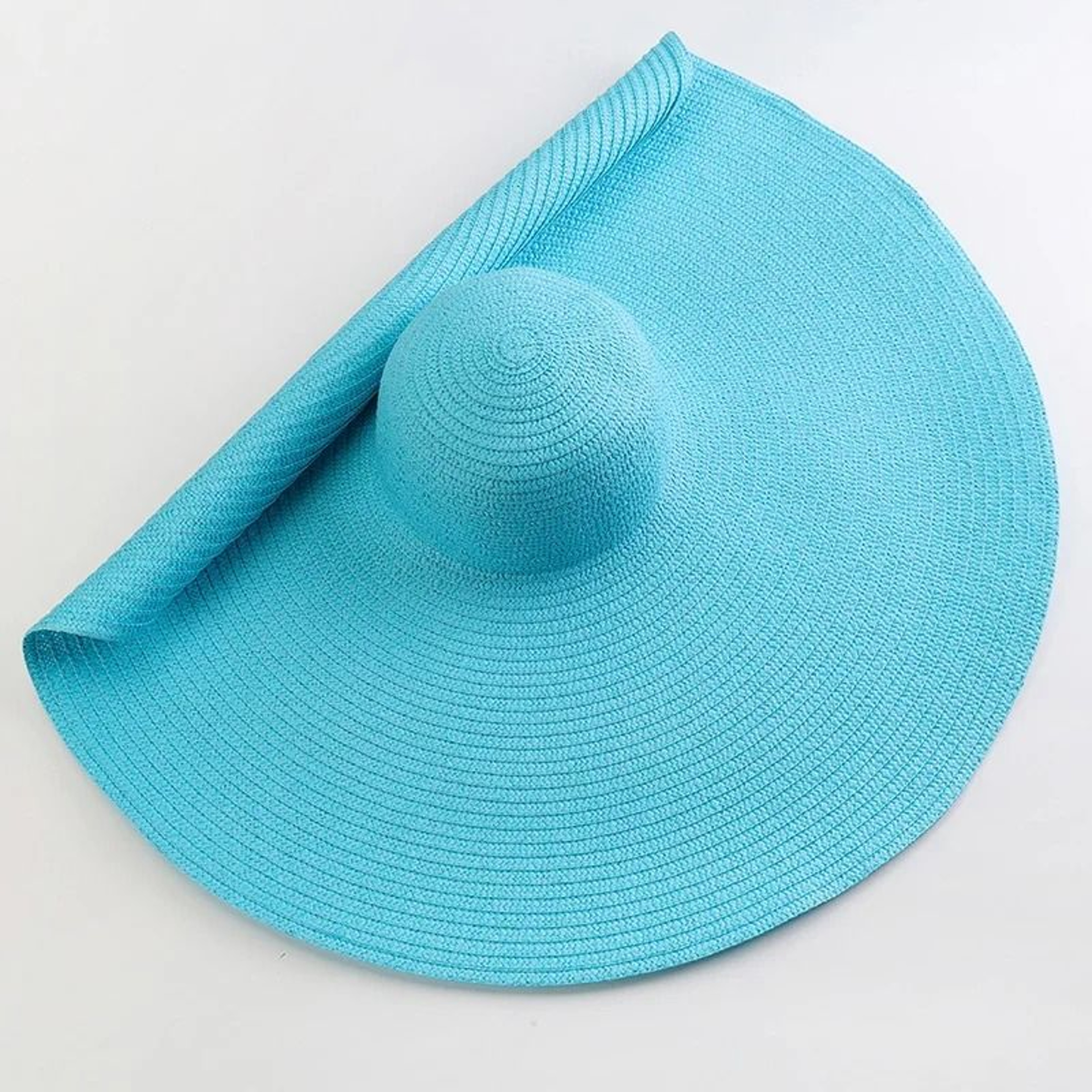 Handmade Woven Straw Beach Hat Flat Top Panama Sun Protection Visor – view 17