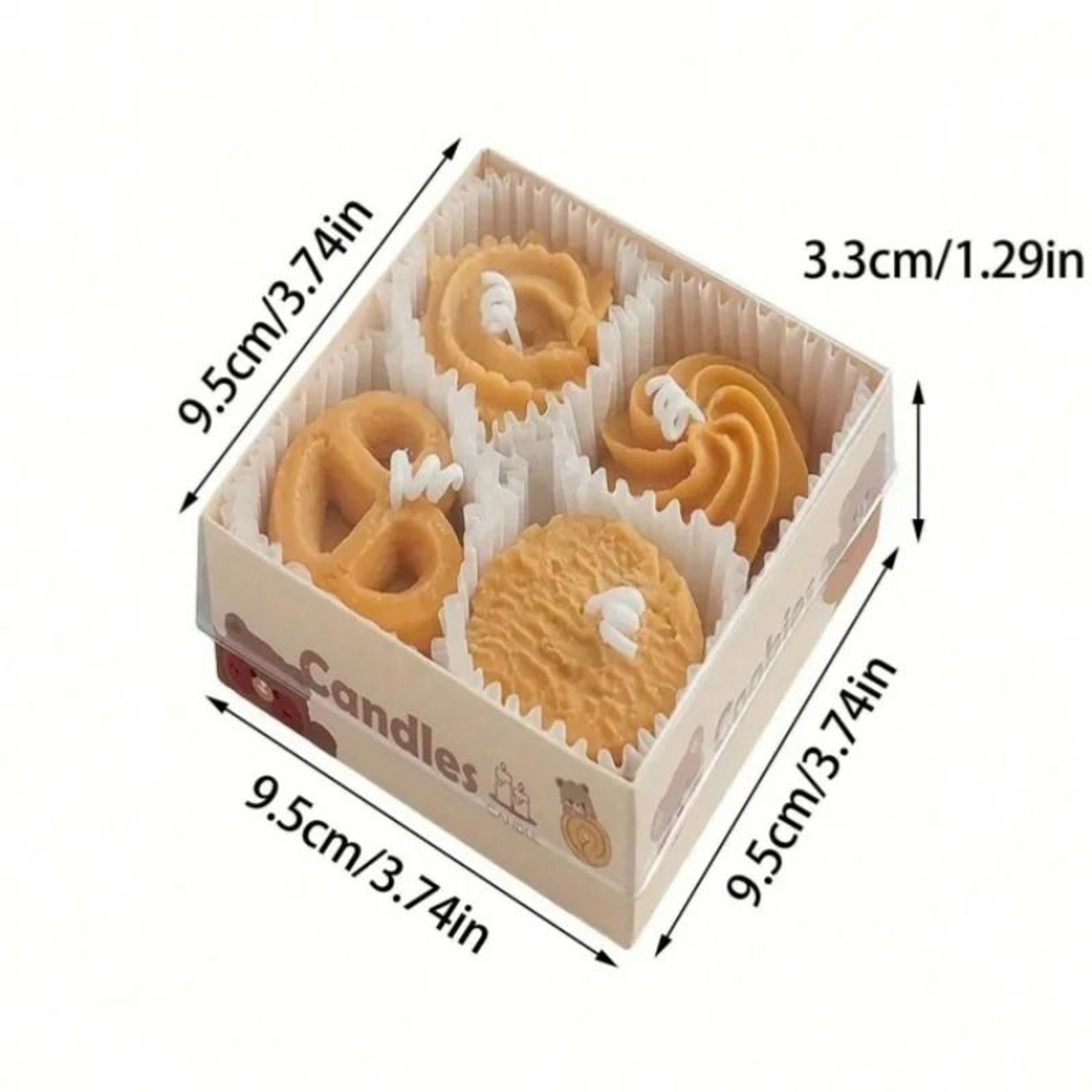 Biscuit Cookie Scented Candles Gift Box Creative Modeling Wax Holiday Decor 2